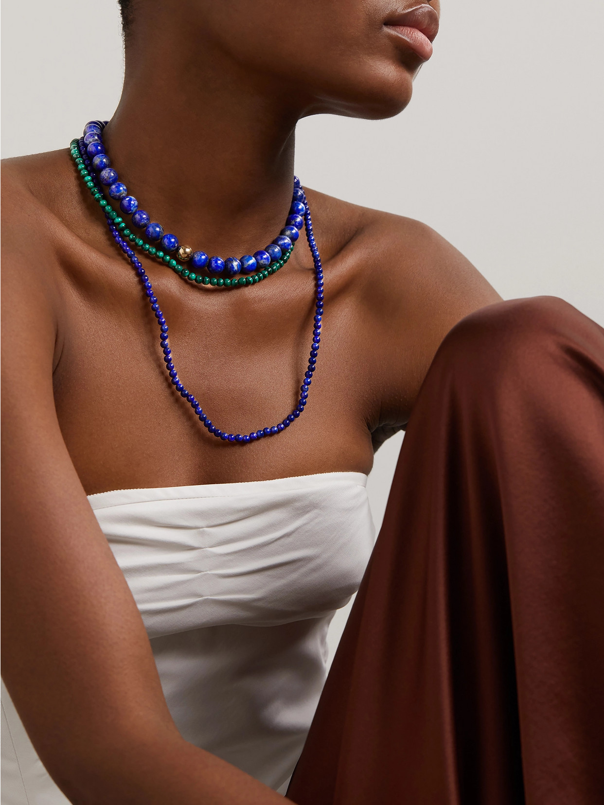 Shop Mateo 14-karat Gold Lapis Lazuli Necklace