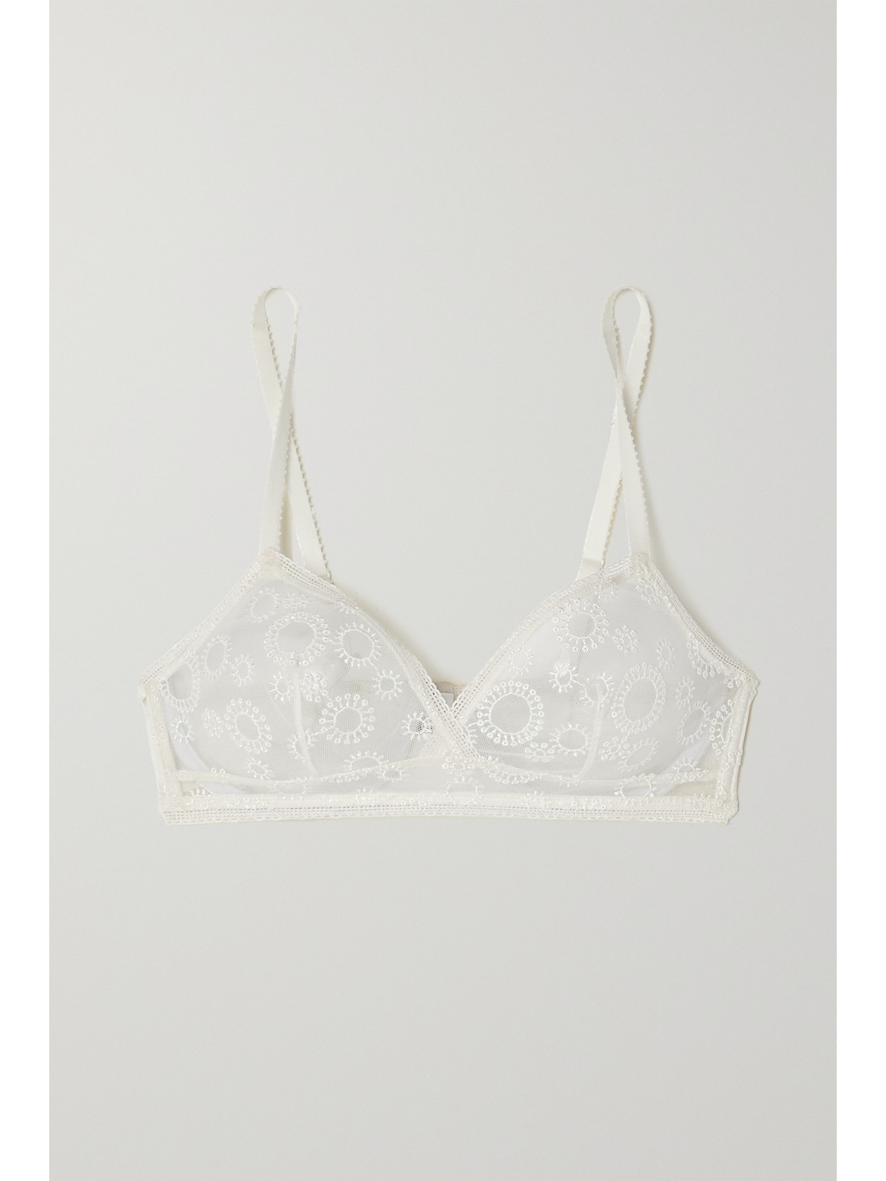 Eres Pissenlit Embroidered Tulle Underwired Triangle Bra