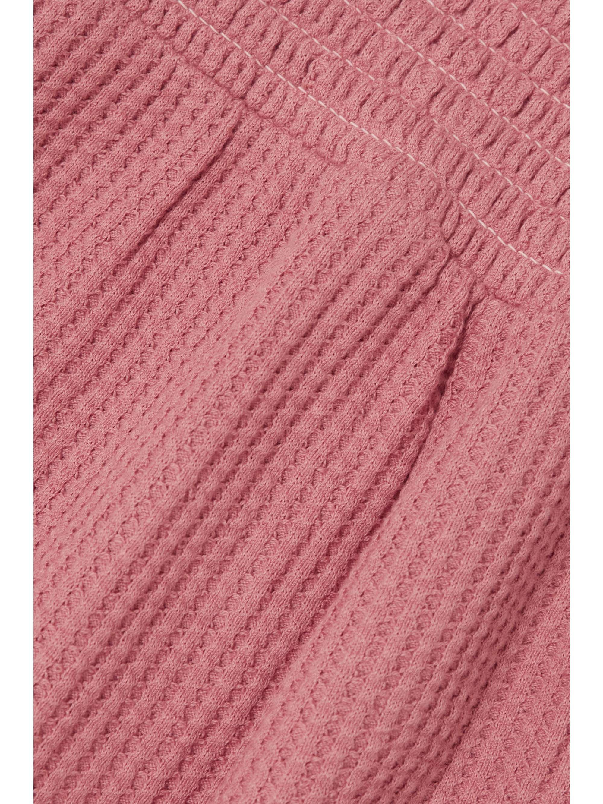 NINETY PERCENT Waffle-knit stretch-organic cotton pajama set
