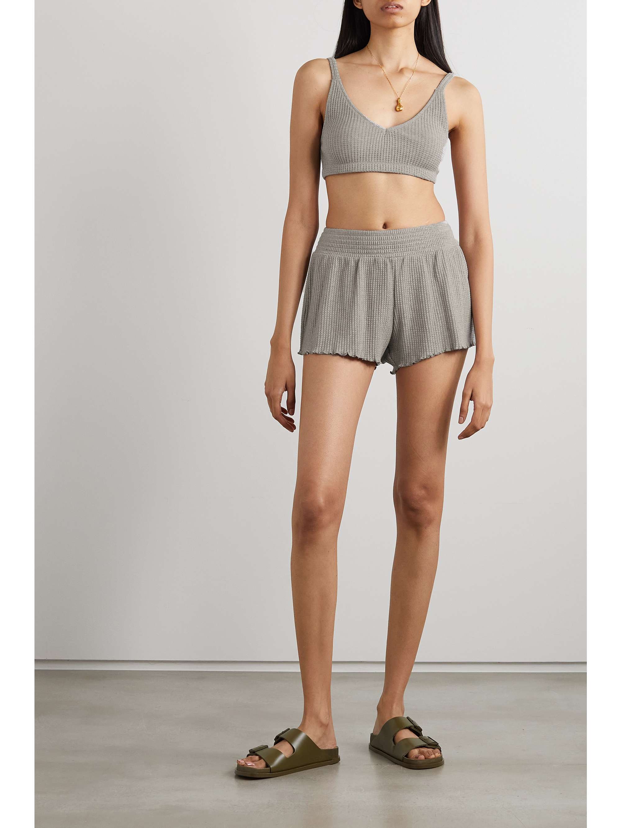 NINETY PERCENT Pyjama en coton biologique stretch à mailles gaufrées
