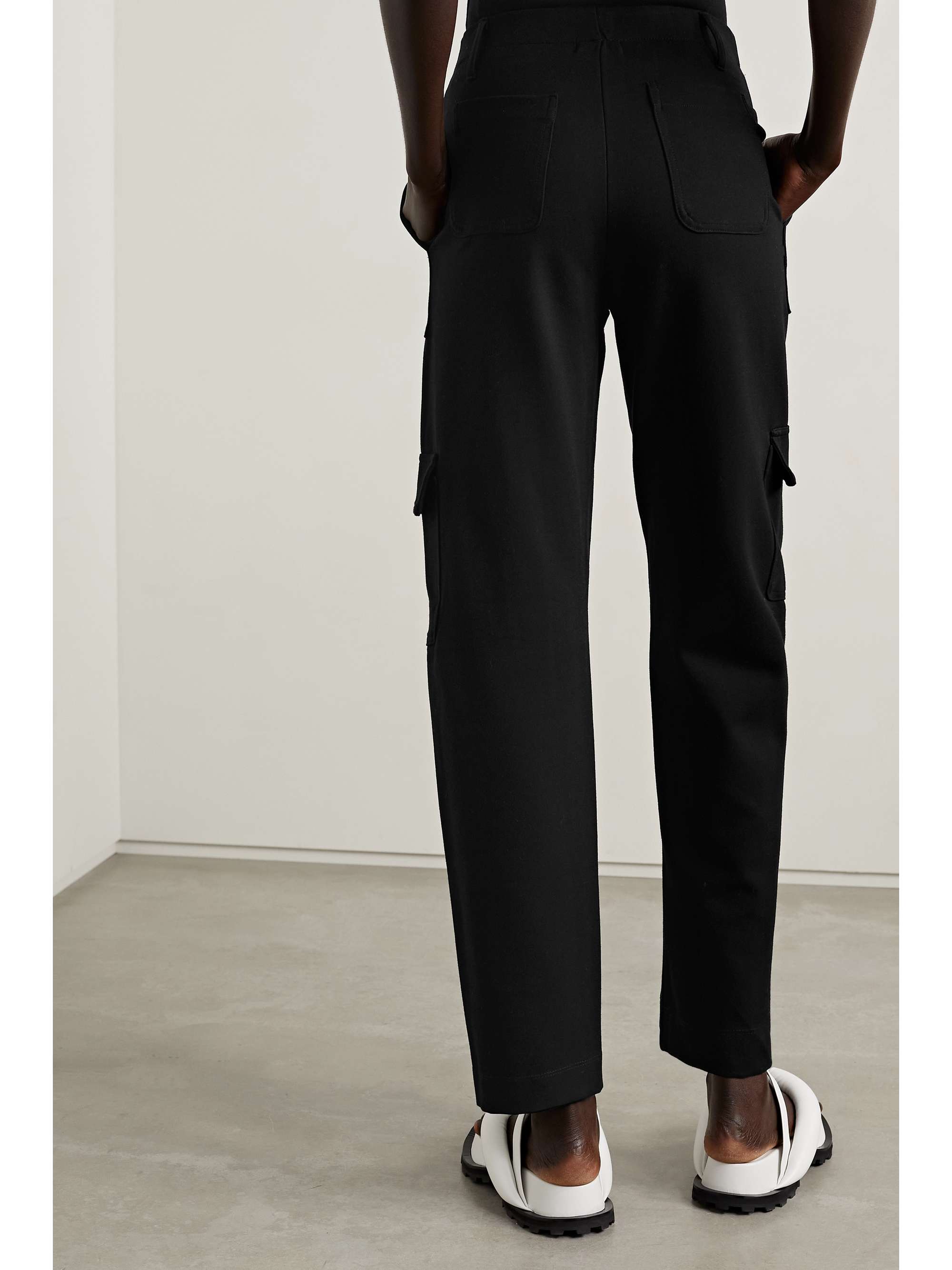 Black Rio stretch-jersey straight-leg 