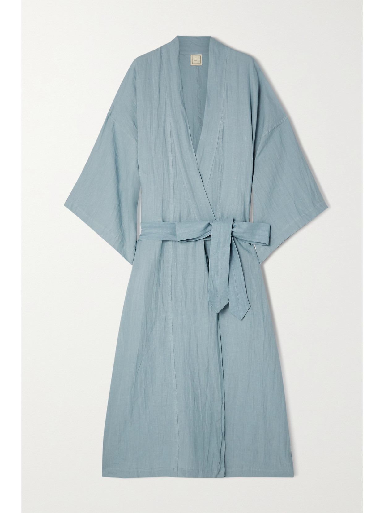 Belted Washed-linen Robe