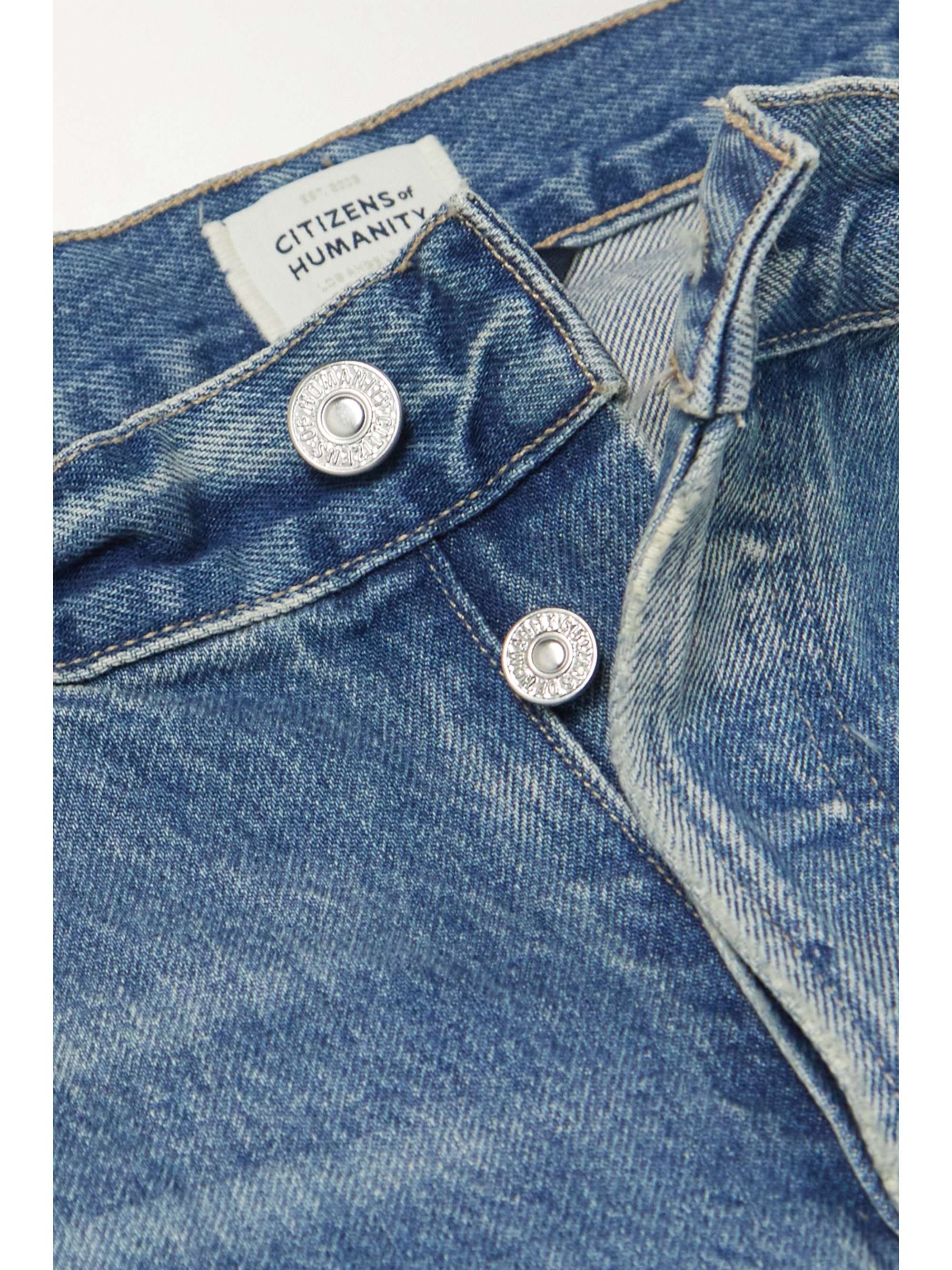 CITIZENS OF HUMANITY Neve distressed low-rise organic straight-leg jeans