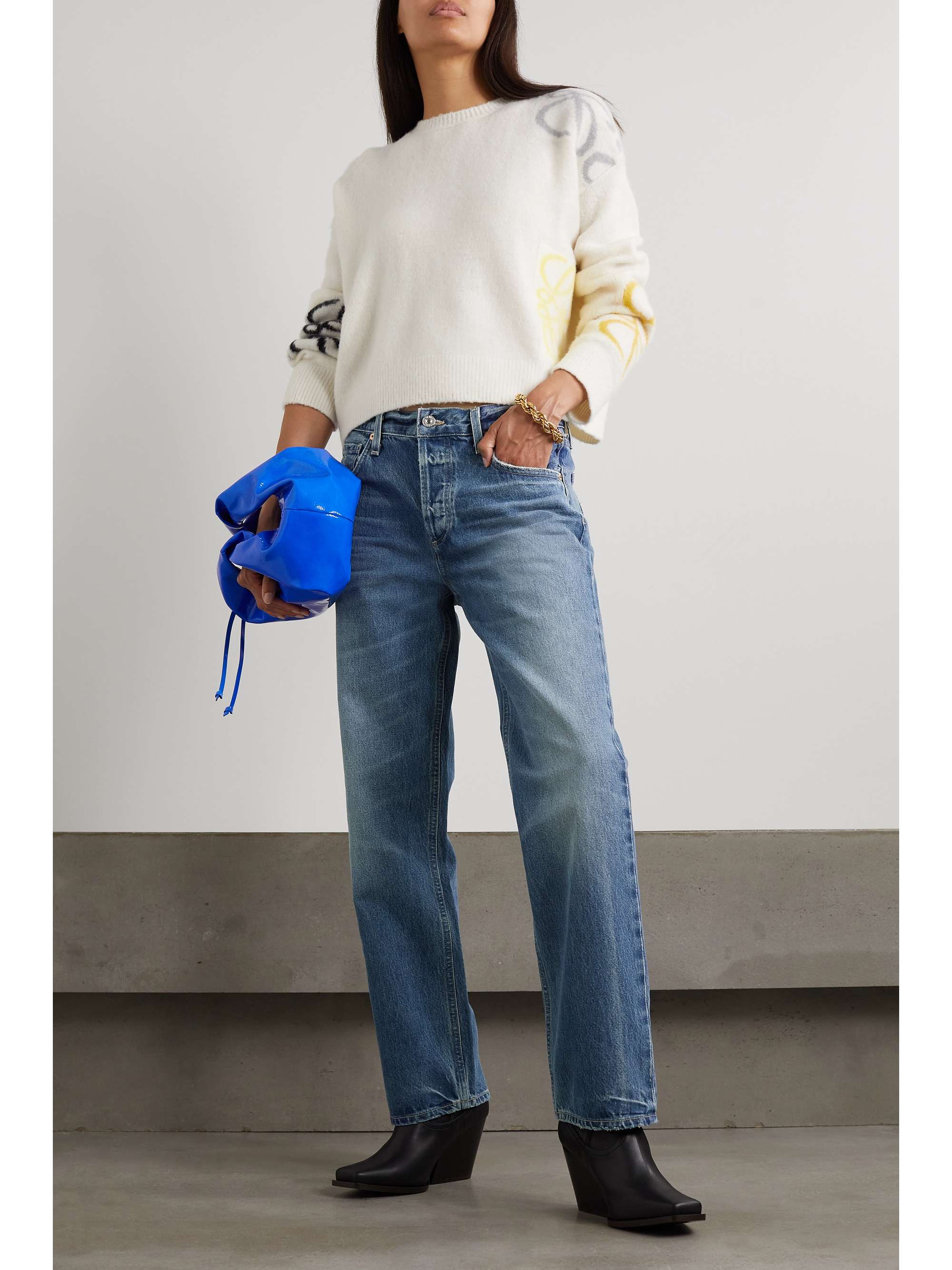 CITIZENS OF HUMANITY Neve distressed low-rise organic straight-leg jeans
