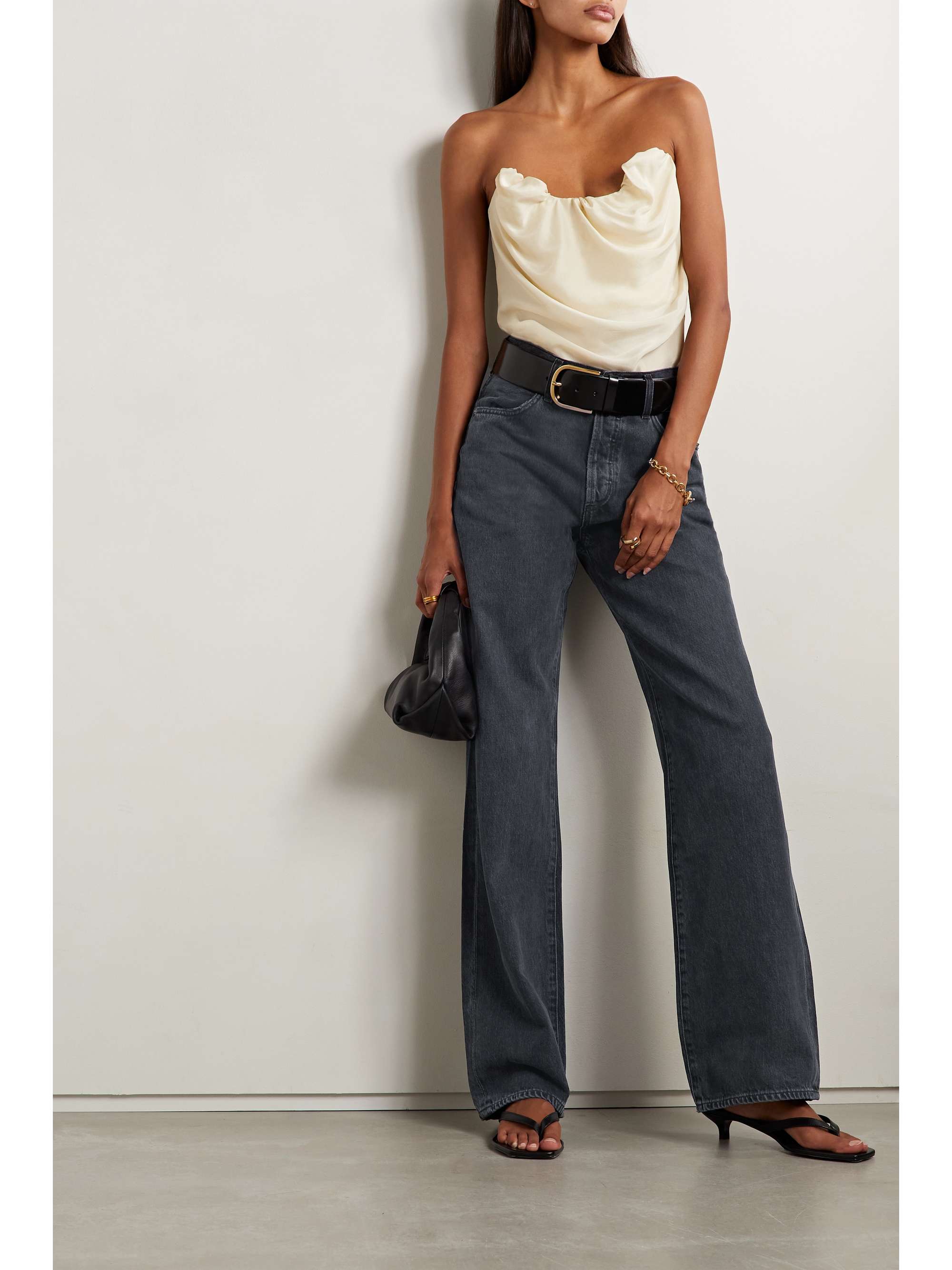 Annina high-rise wide-leg organic jeans