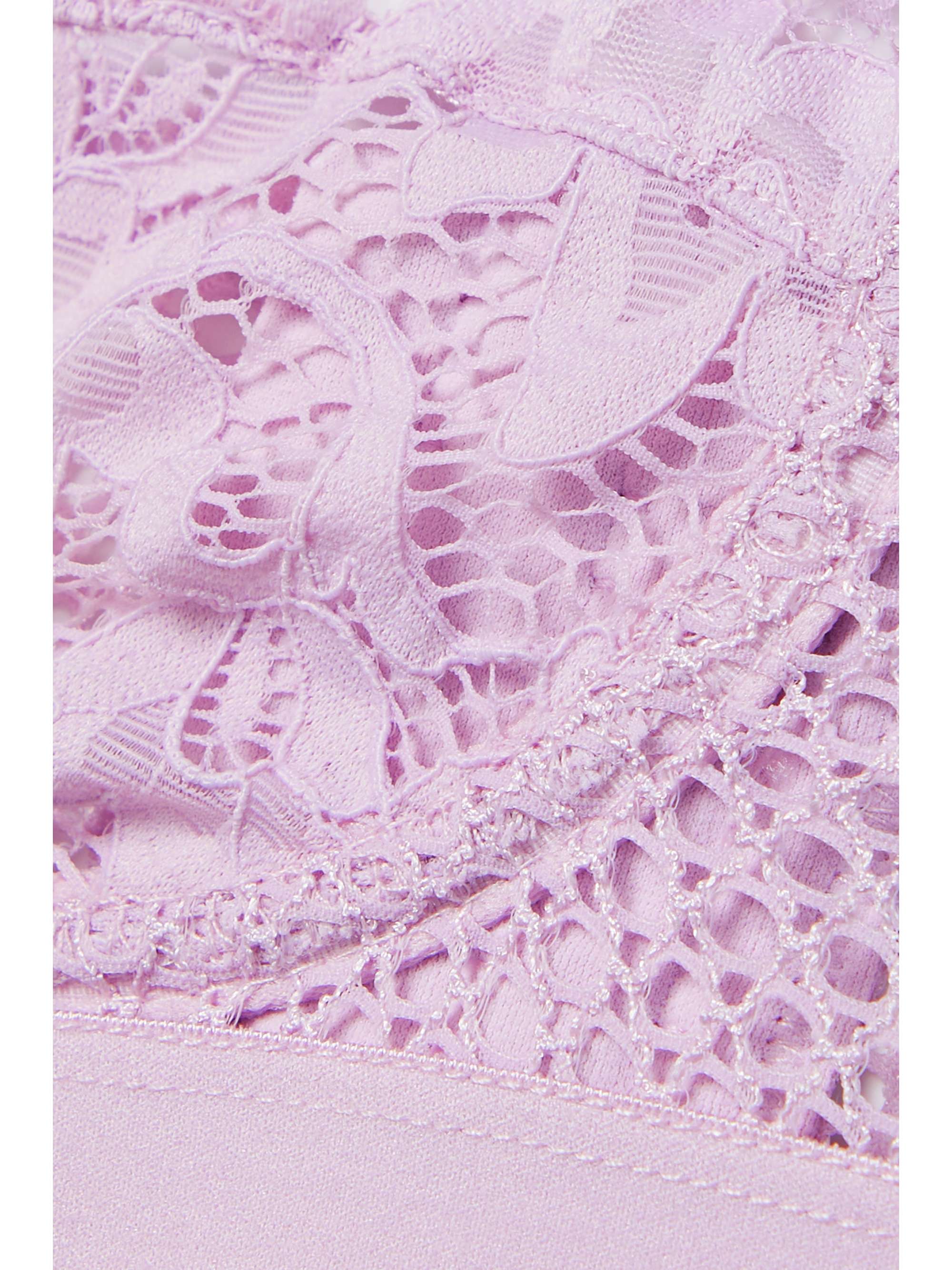 ELSE Petunia stretch-mesh and corded lace underwired strapless balconette bra