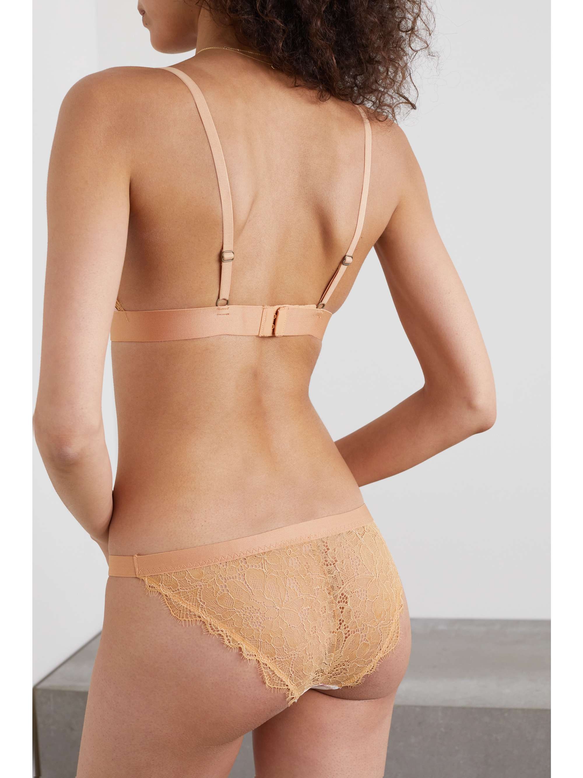 LOVE STORIES + NET SUSTAIN Filippa lace-trimmed floral-print recycled crepe soft-cup triangle bra