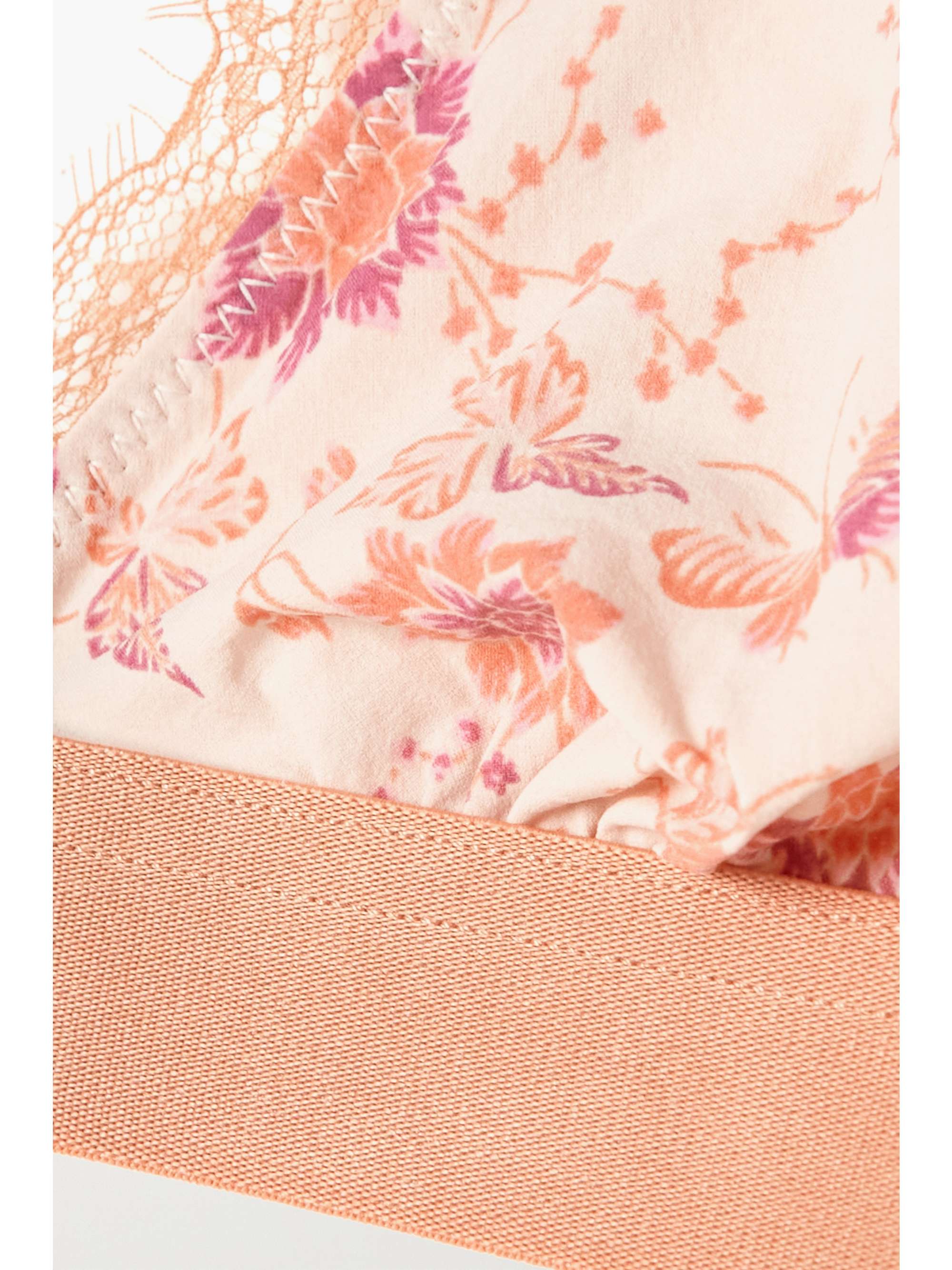 LOVE STORIES + NET SUSTAIN Filippa lace-trimmed floral-print recycled crepe soft-cup triangle bra