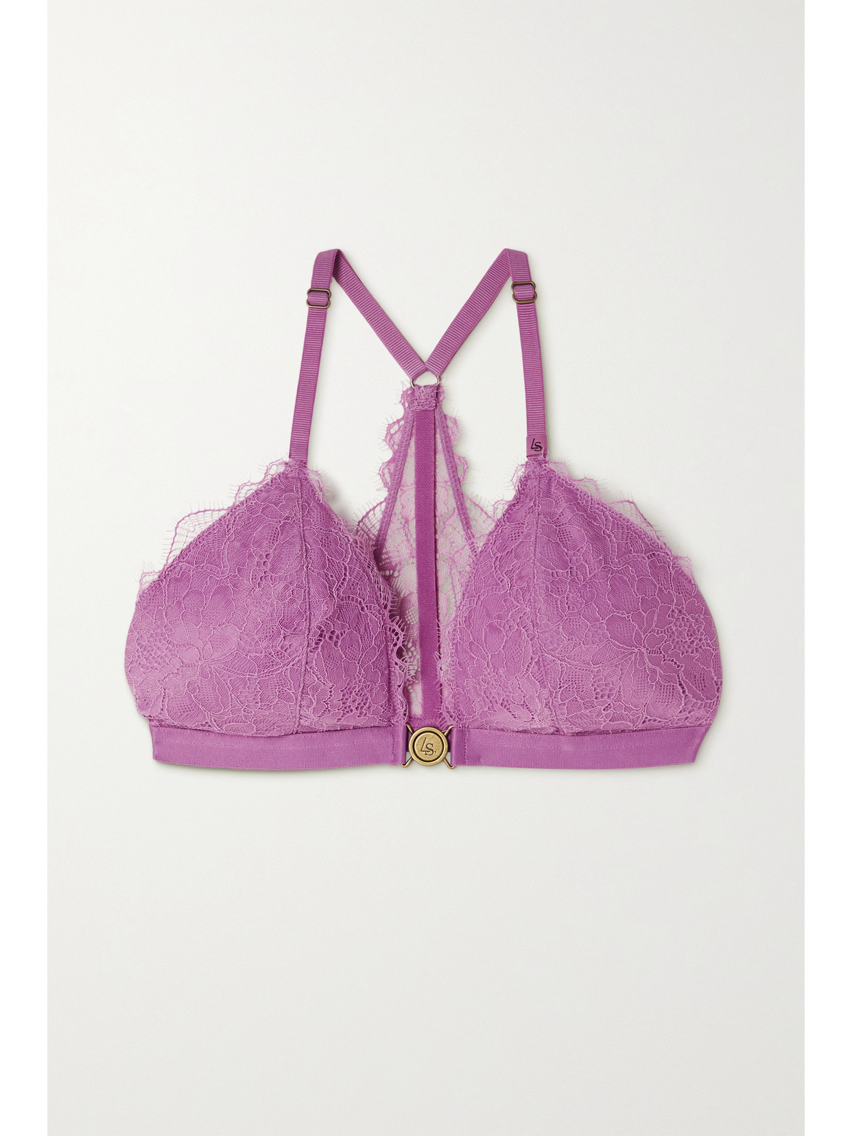 Love Stories - + Net Sustain June Corded Lace Soft-cup Triangle Bra - Purple