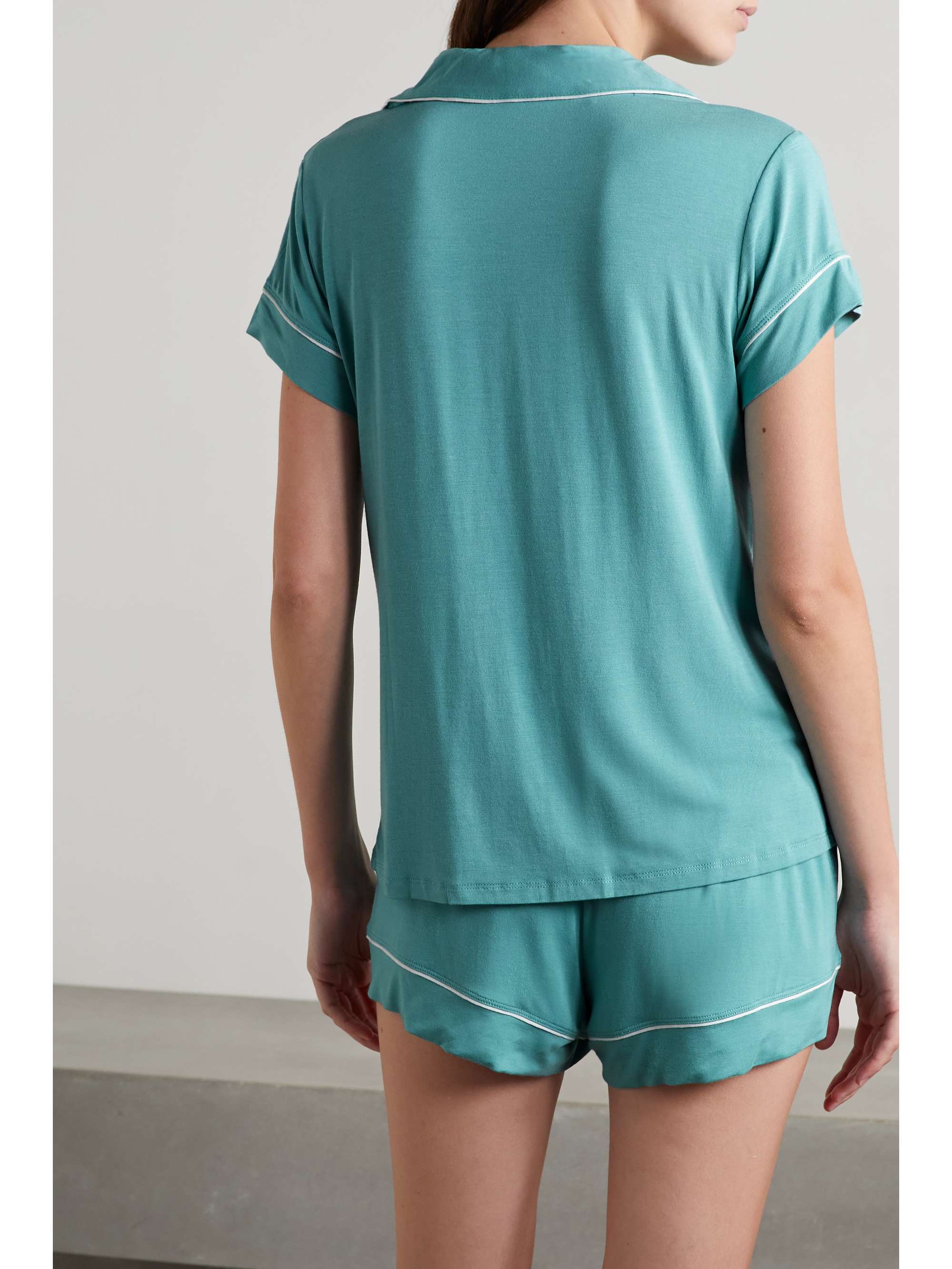 EBERJEY Gisele piped stretch-modal pajama set