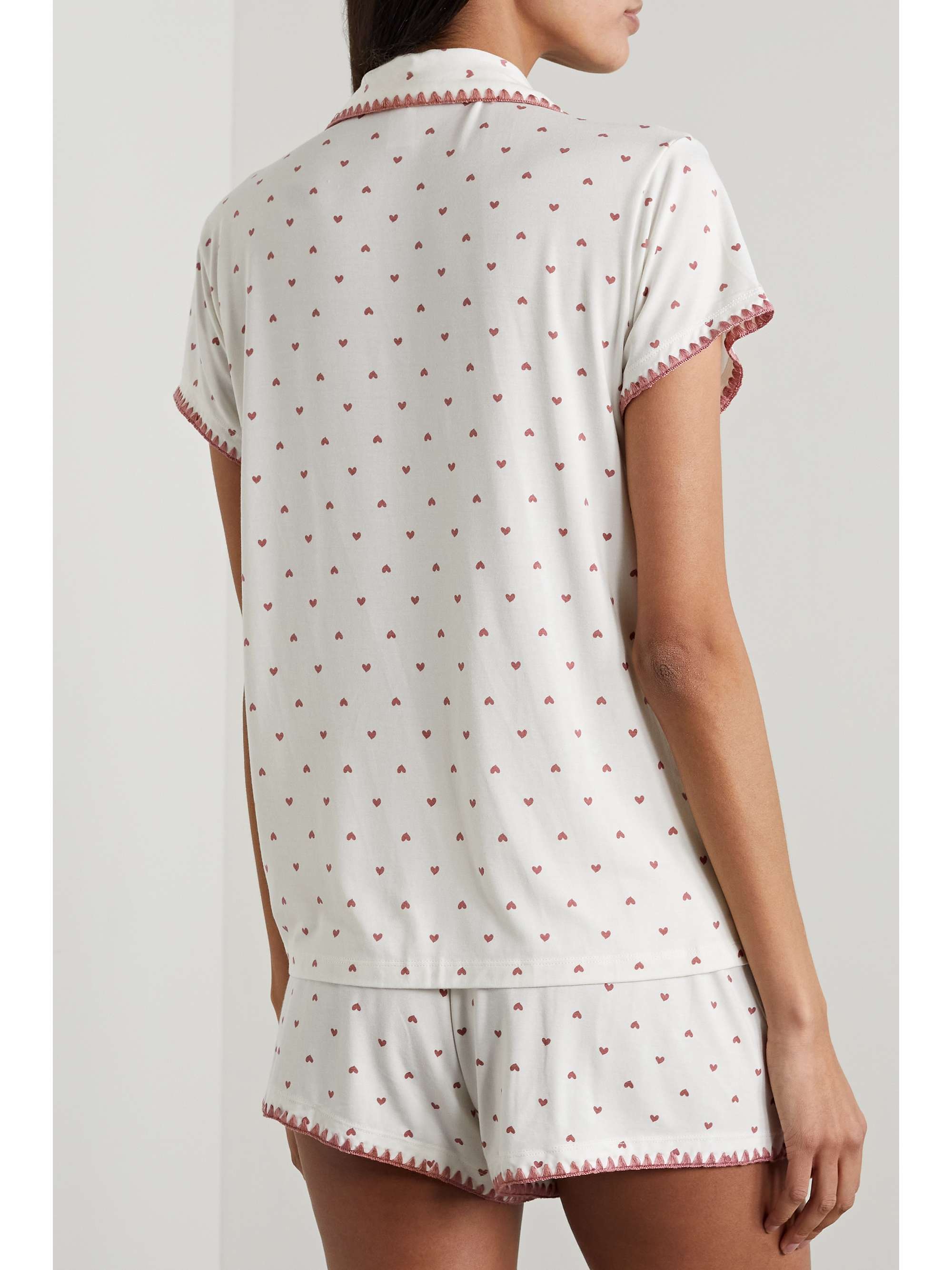 EBERJEY Frida embroidered printed stretch-TENCEL modal pajama set