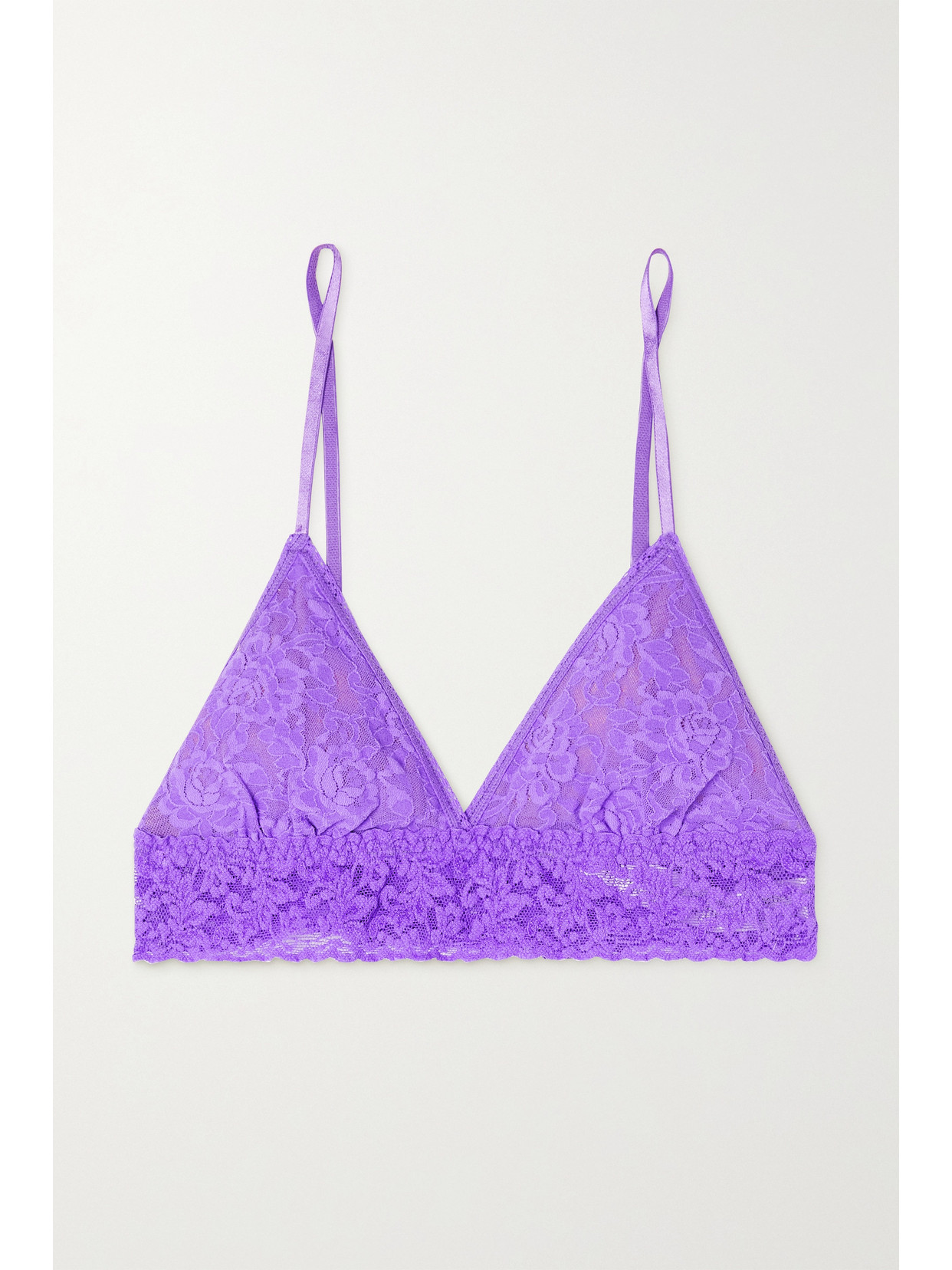 Hanky Panky + Net Sustain Signature Lace Soft-cup Triangle Bra - Purple
