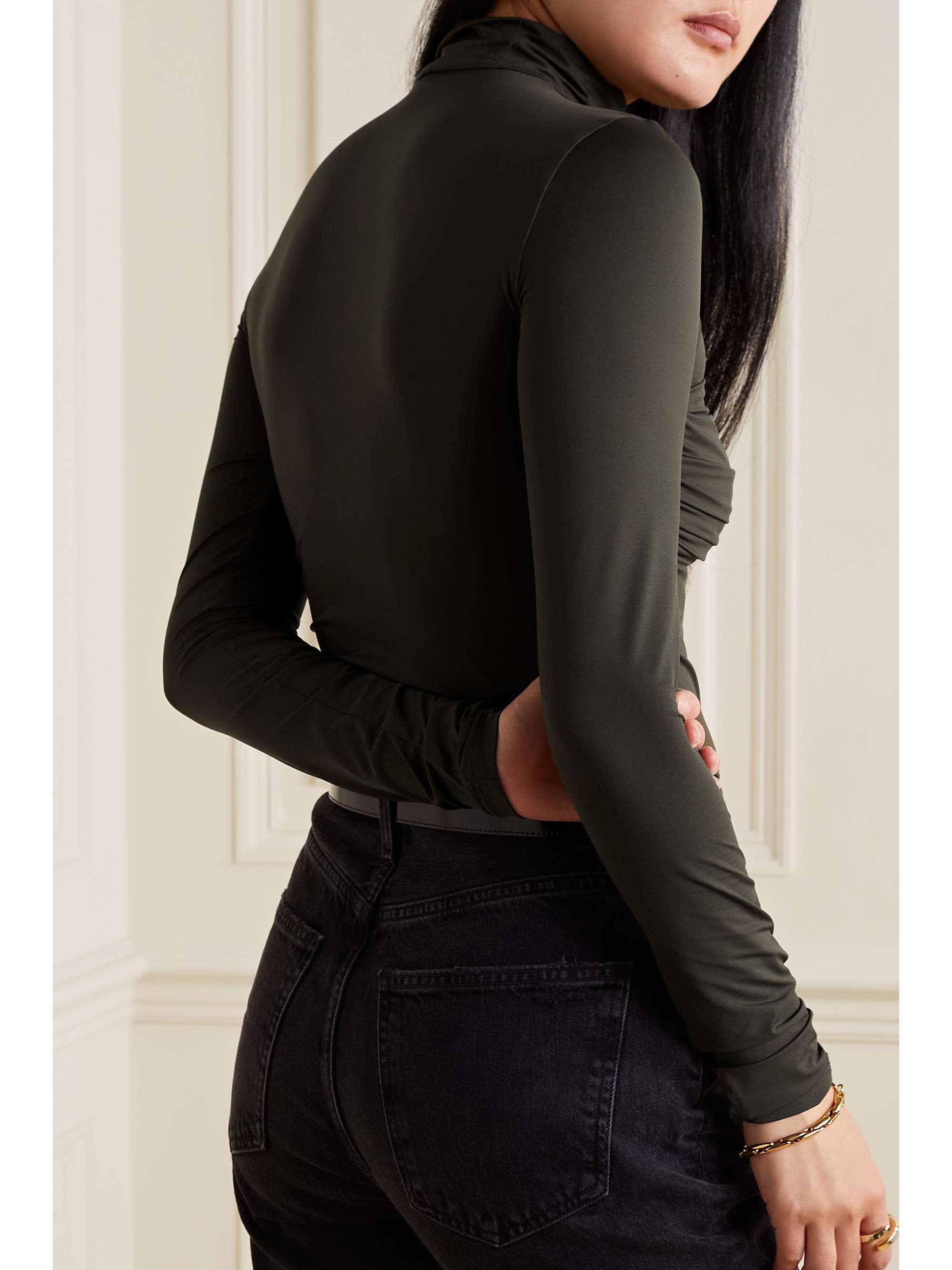 GOLDSIGN Zora ruched stretch-jersey top