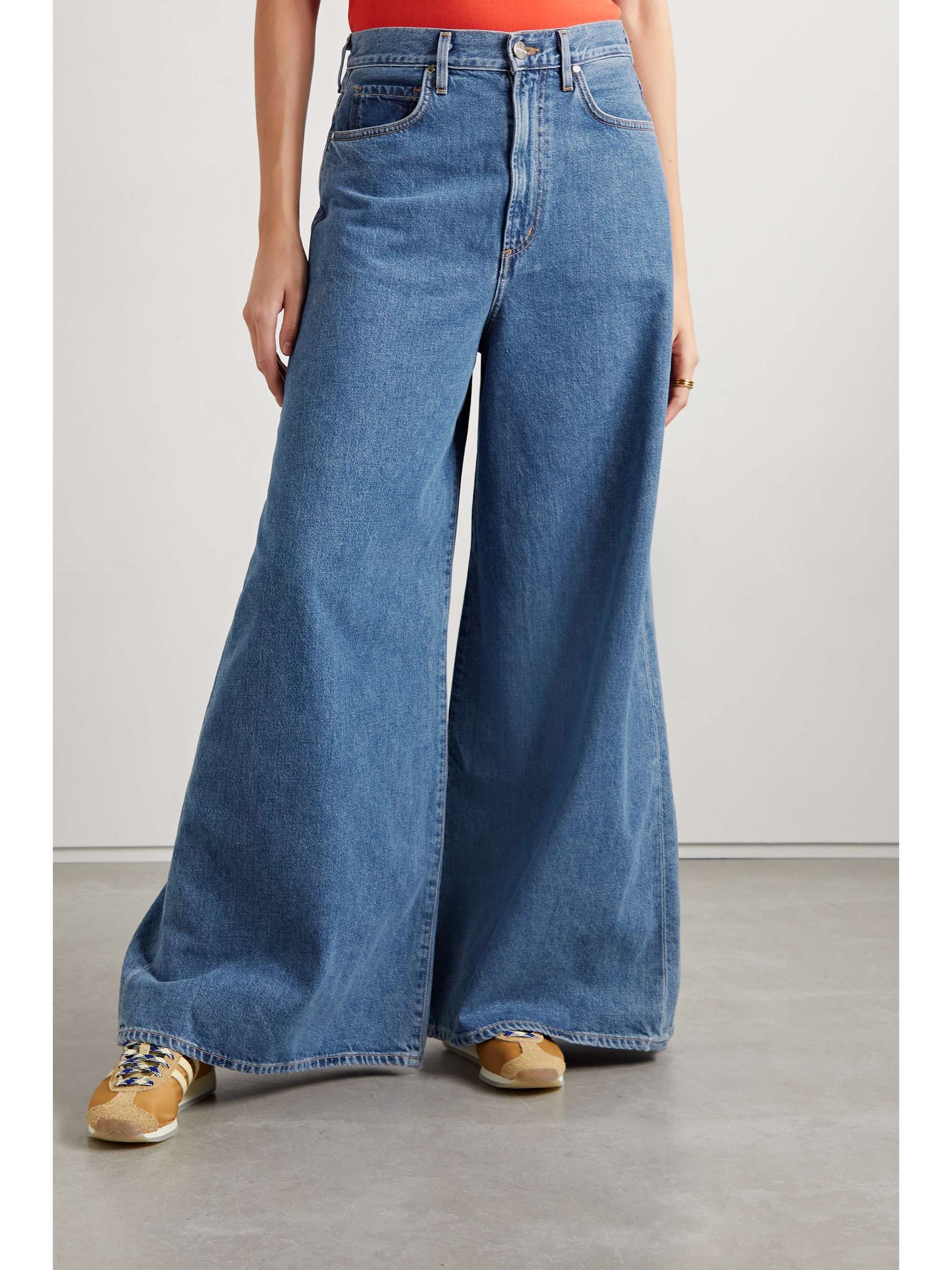 GOLDSIGN + NET SUSTAIN The Gaucho organic high-rise wide-leg jeans ...