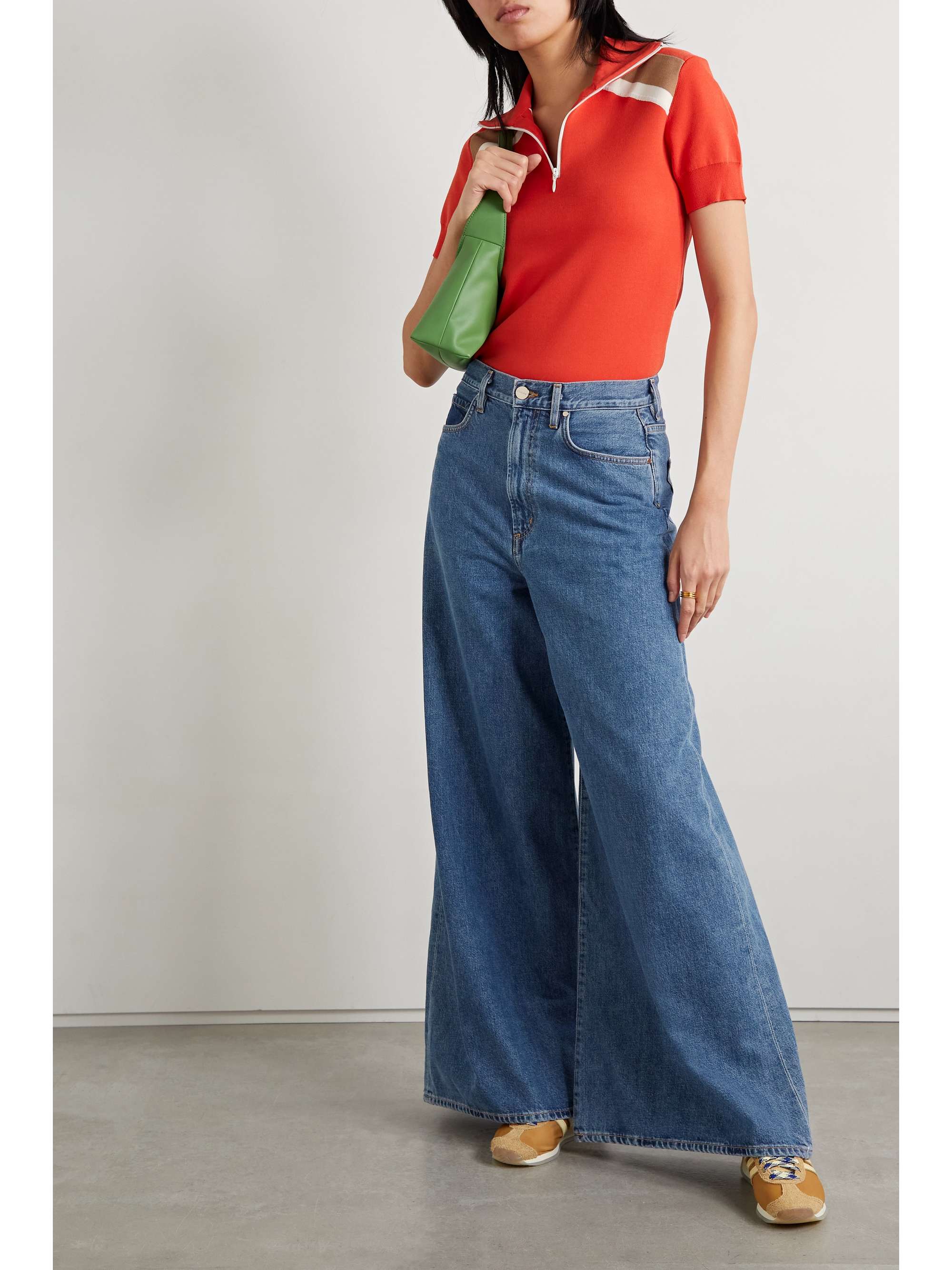 GOLDSIGN + NET SUSTAIN The Gaucho organic high-rise wide-leg jeans