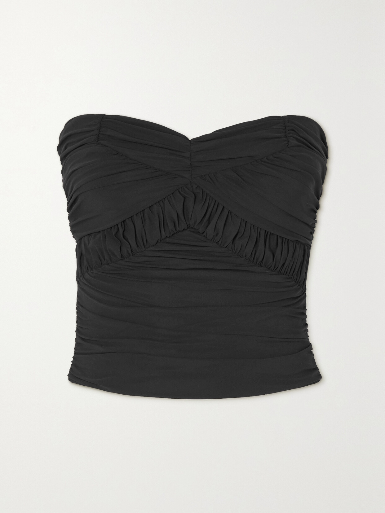 GOLDSIGN Seawall Strapless Gathered Stretch-jersey Top - Black