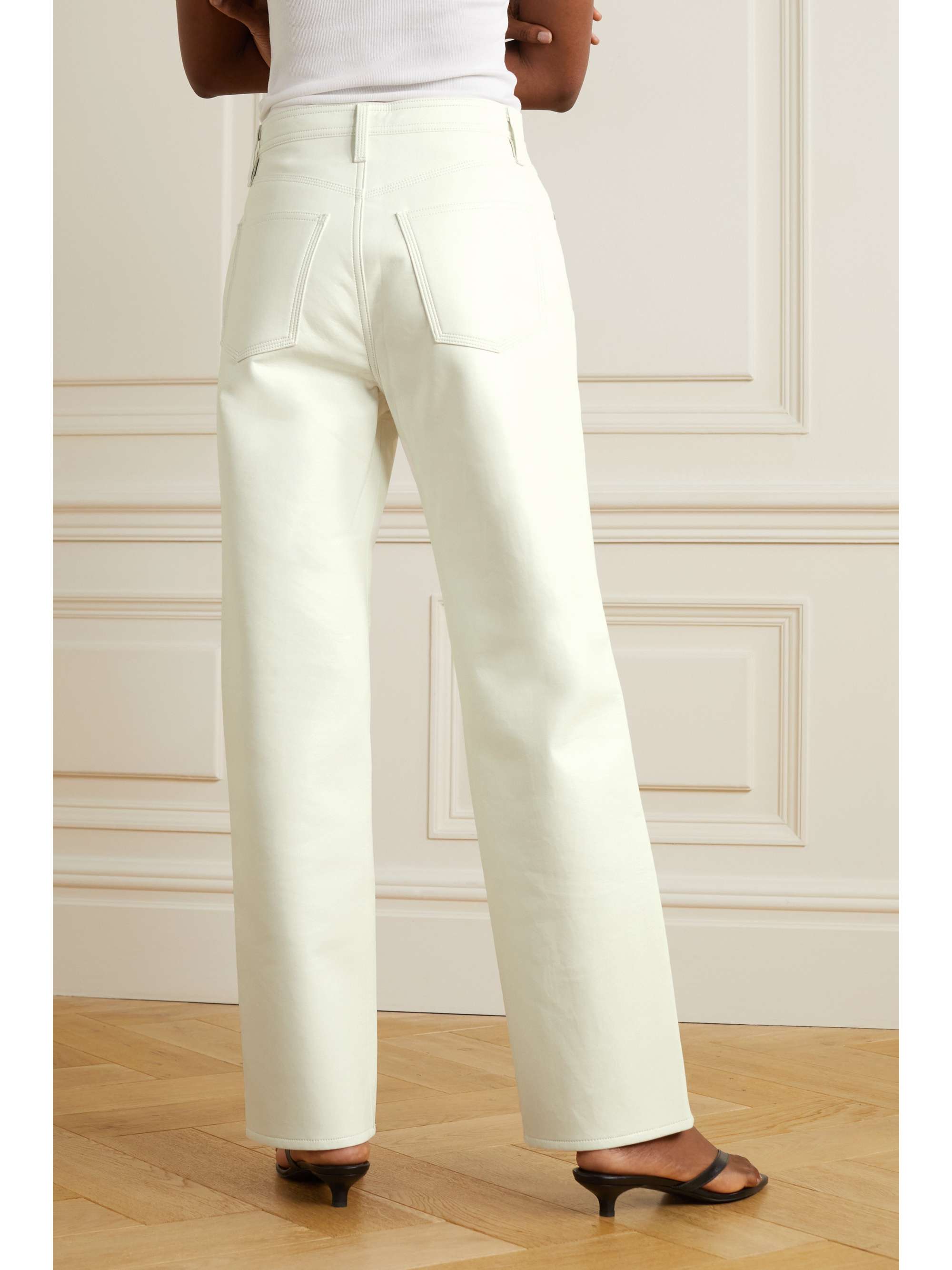 GOLDSIGN The Multi Stitch recycled leather-blend straight-leg pants