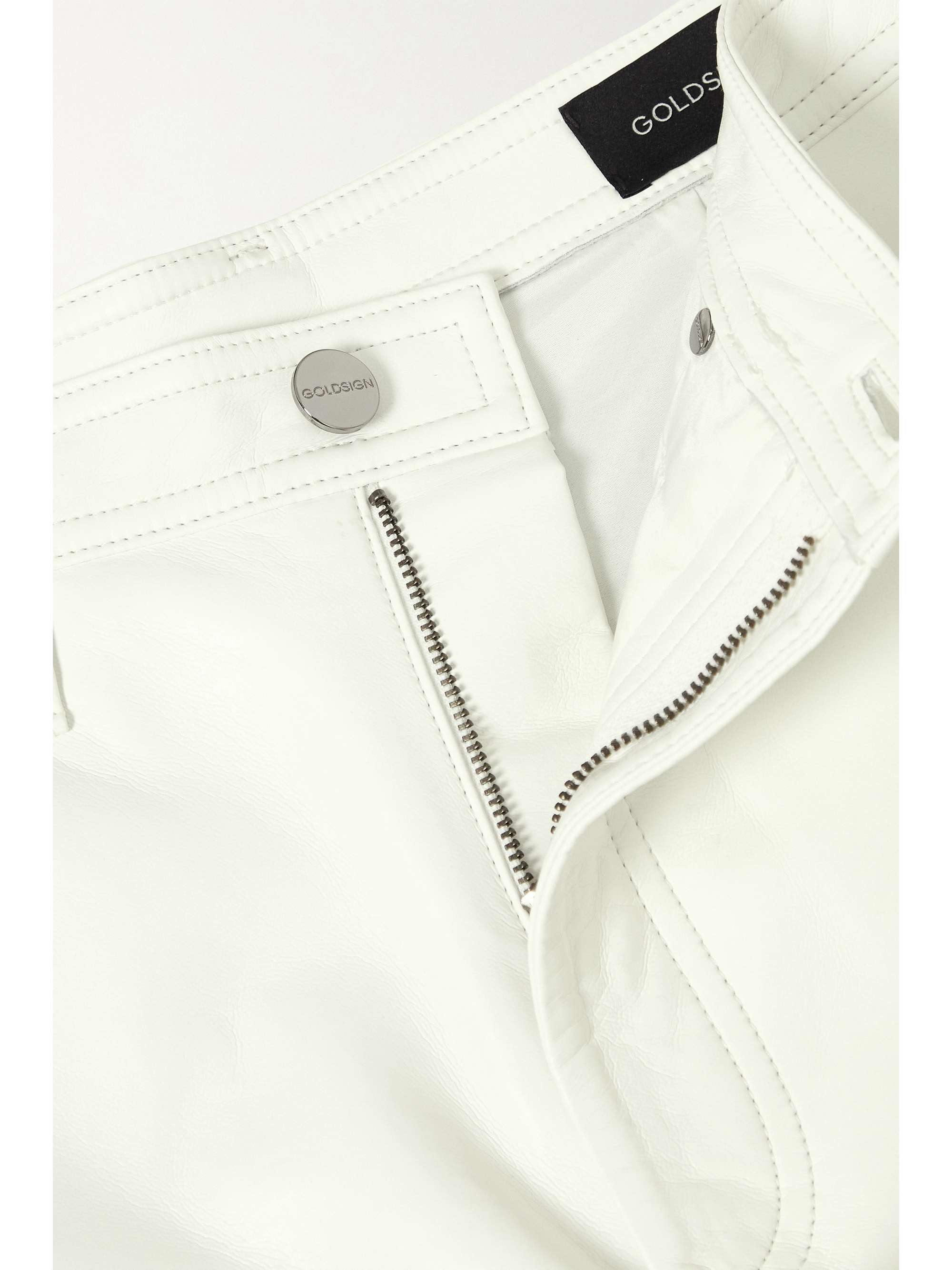GOLDSIGN The Multi Stitch recycled leather-blend straight-leg pants
