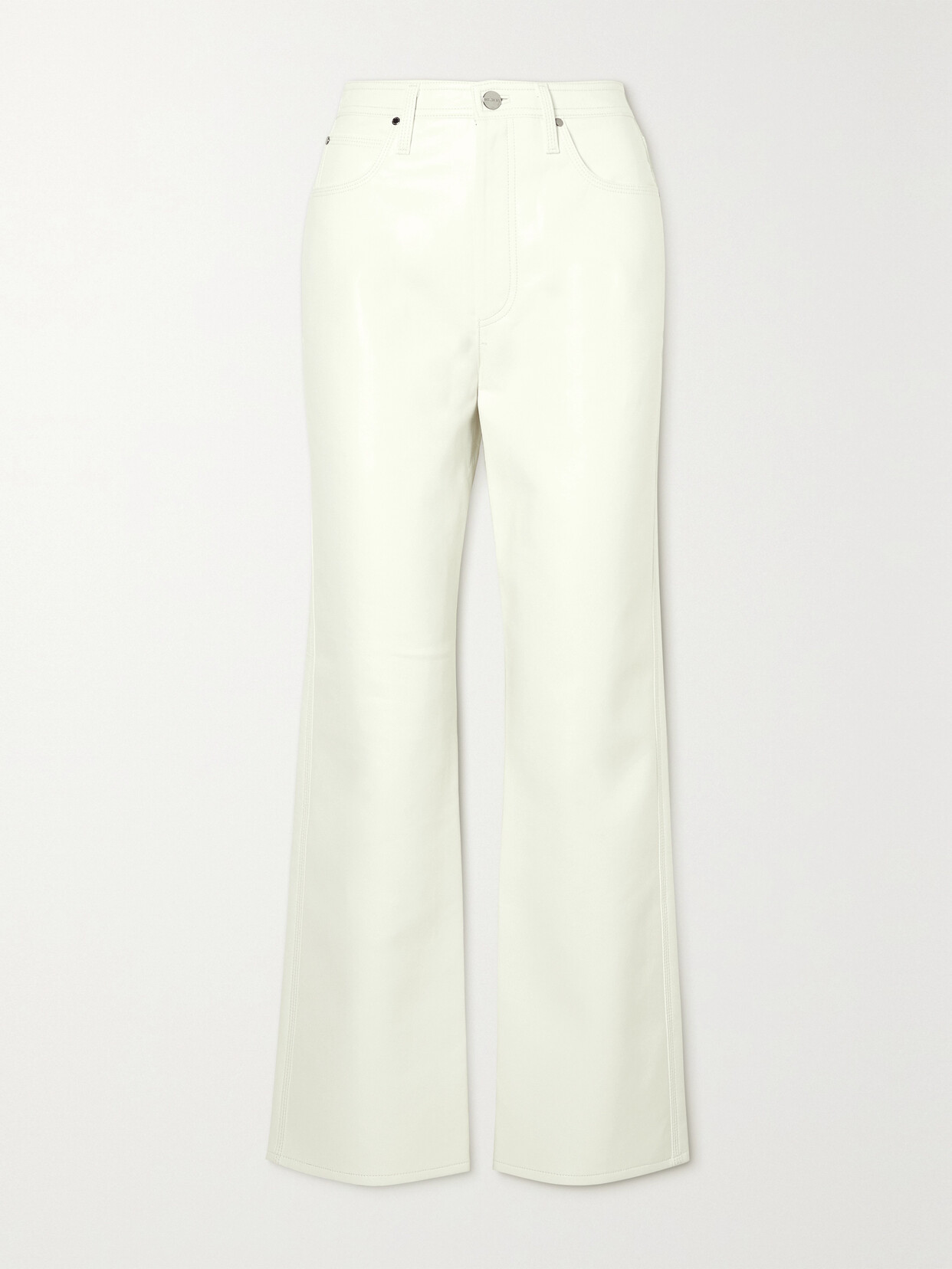 GOLDSIGN - The Multi Stitch Recycled Leather-blend Straight-leg Pants - White