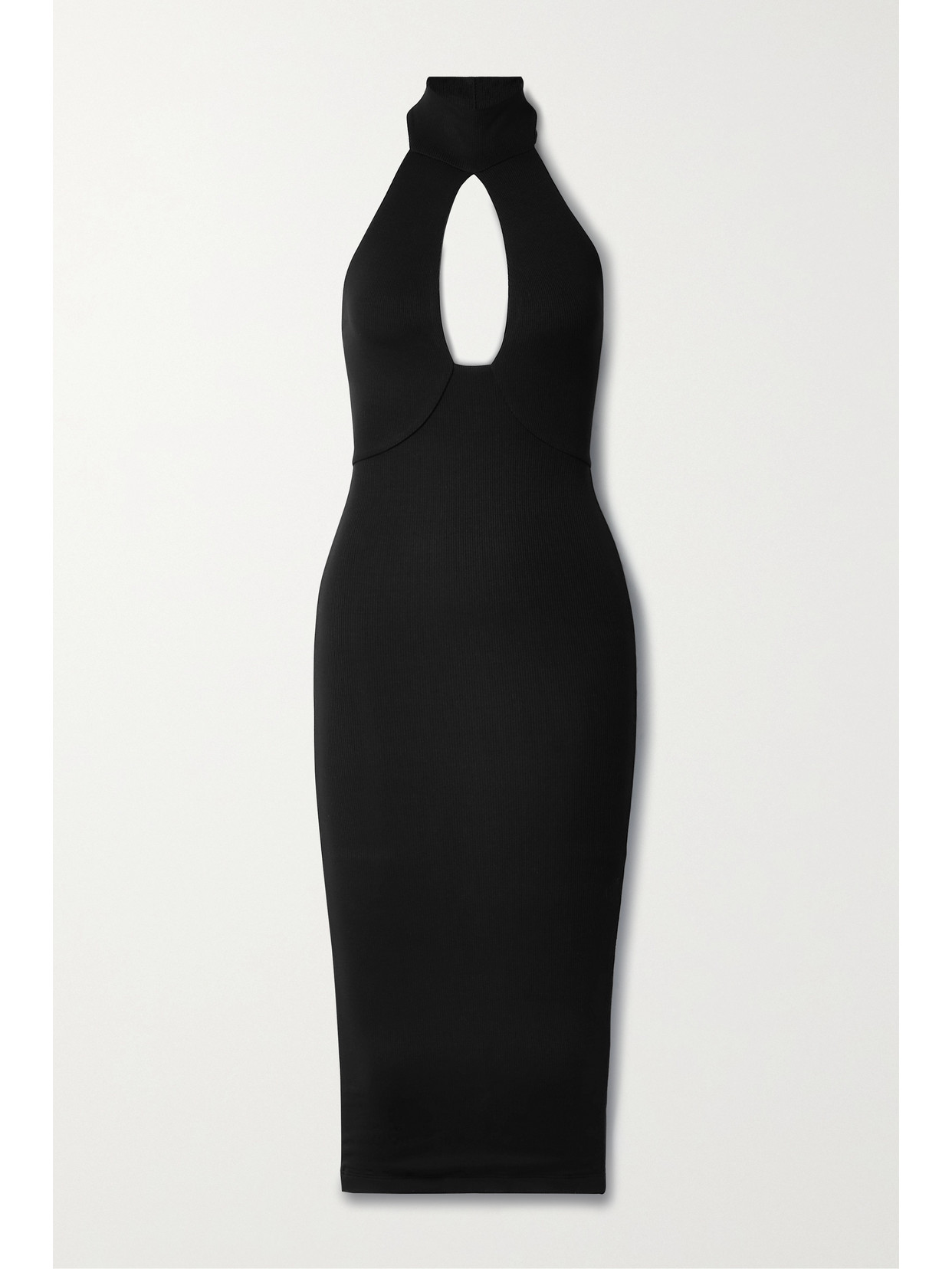 Alix Nyc Halterneck Openback Midi Dress In Black ModeSens