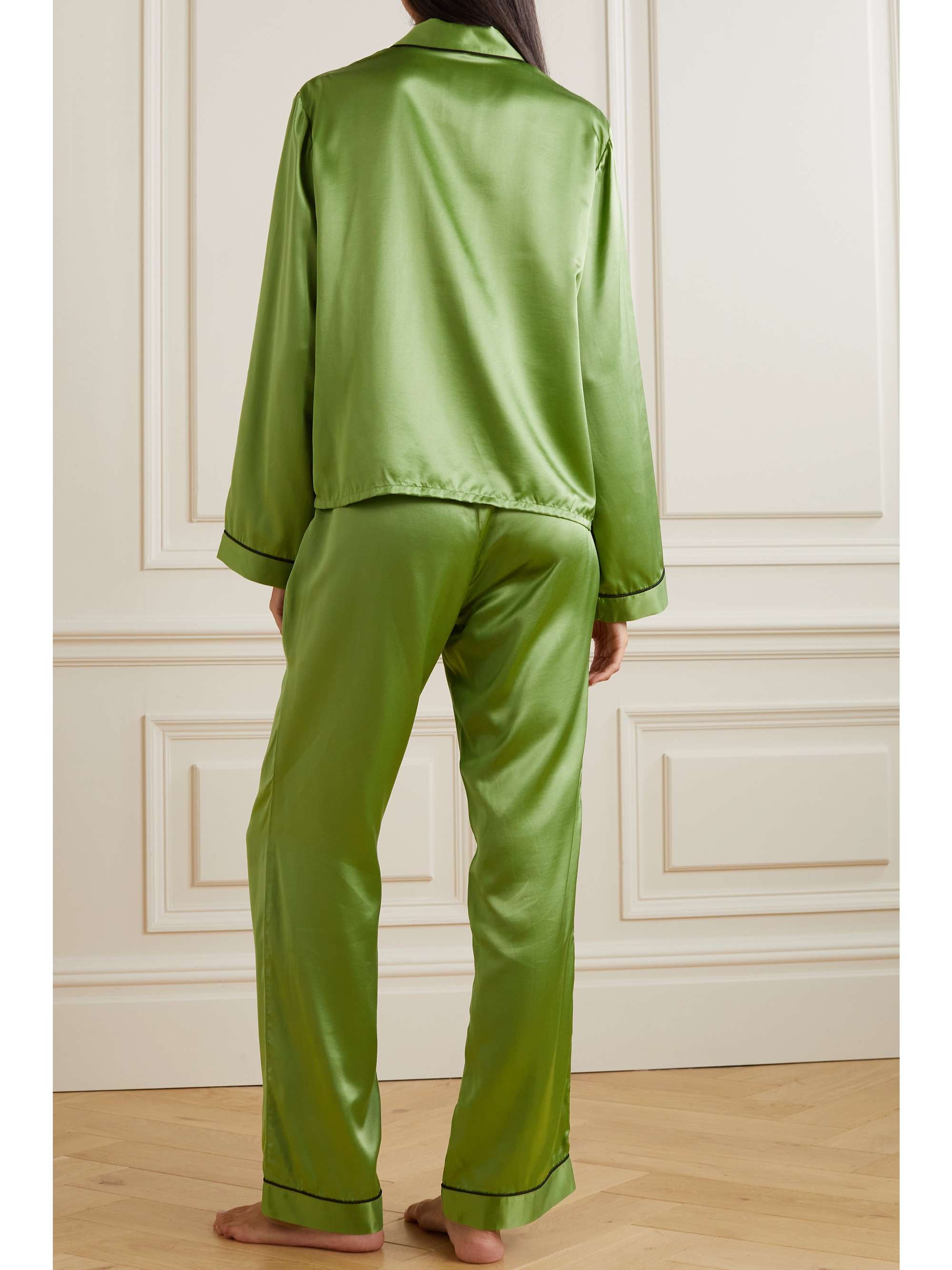 MORGAN LANE Ruthie Chantal embroidered satin pajama set