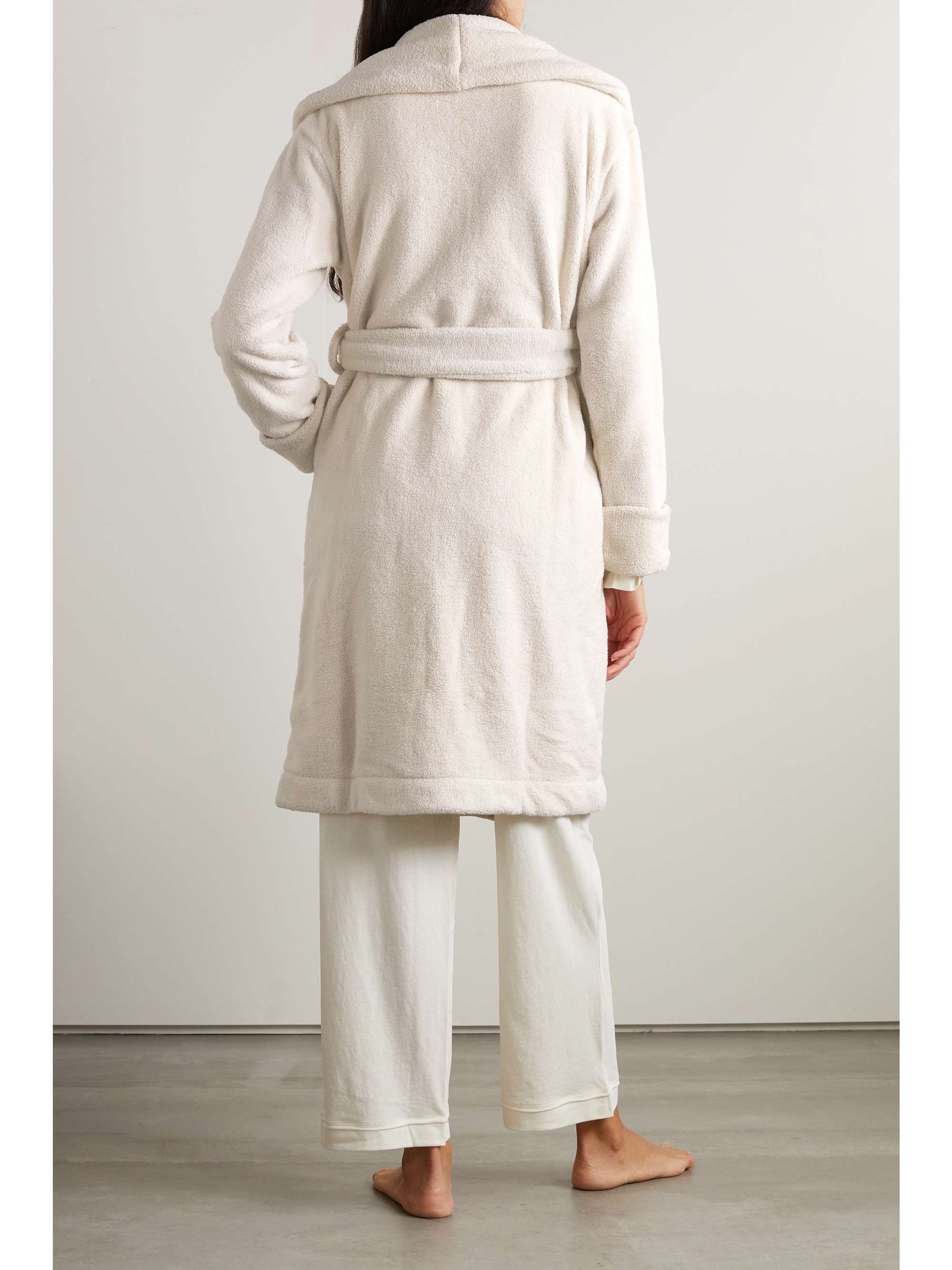 SKIN + NET SUSTAIN Vivienne belted recycled-fleece robe