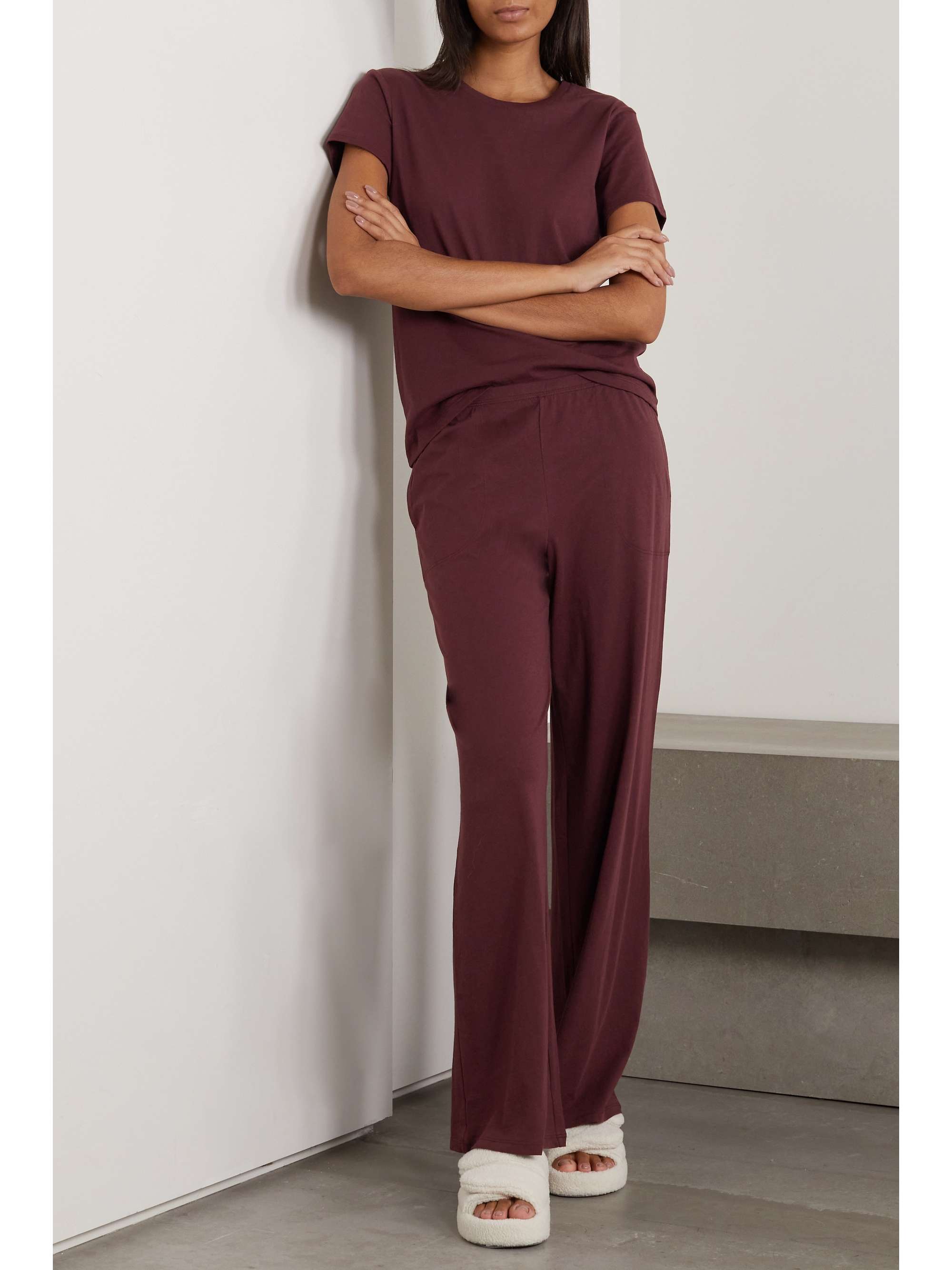 SKIN + NET SUSTAIN Christine organic Pima cotton-jersey pants