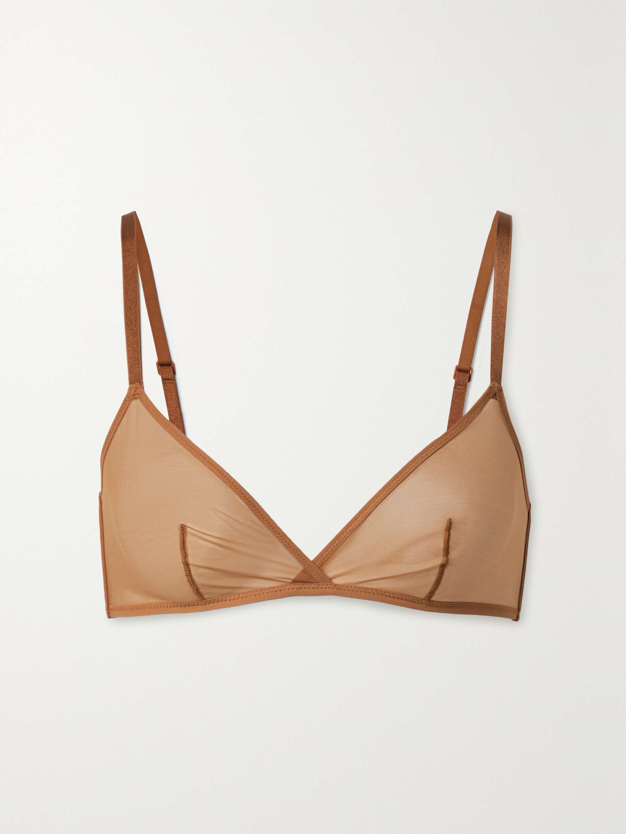 Ultra Fine Mesh triangle bralette - Bronze