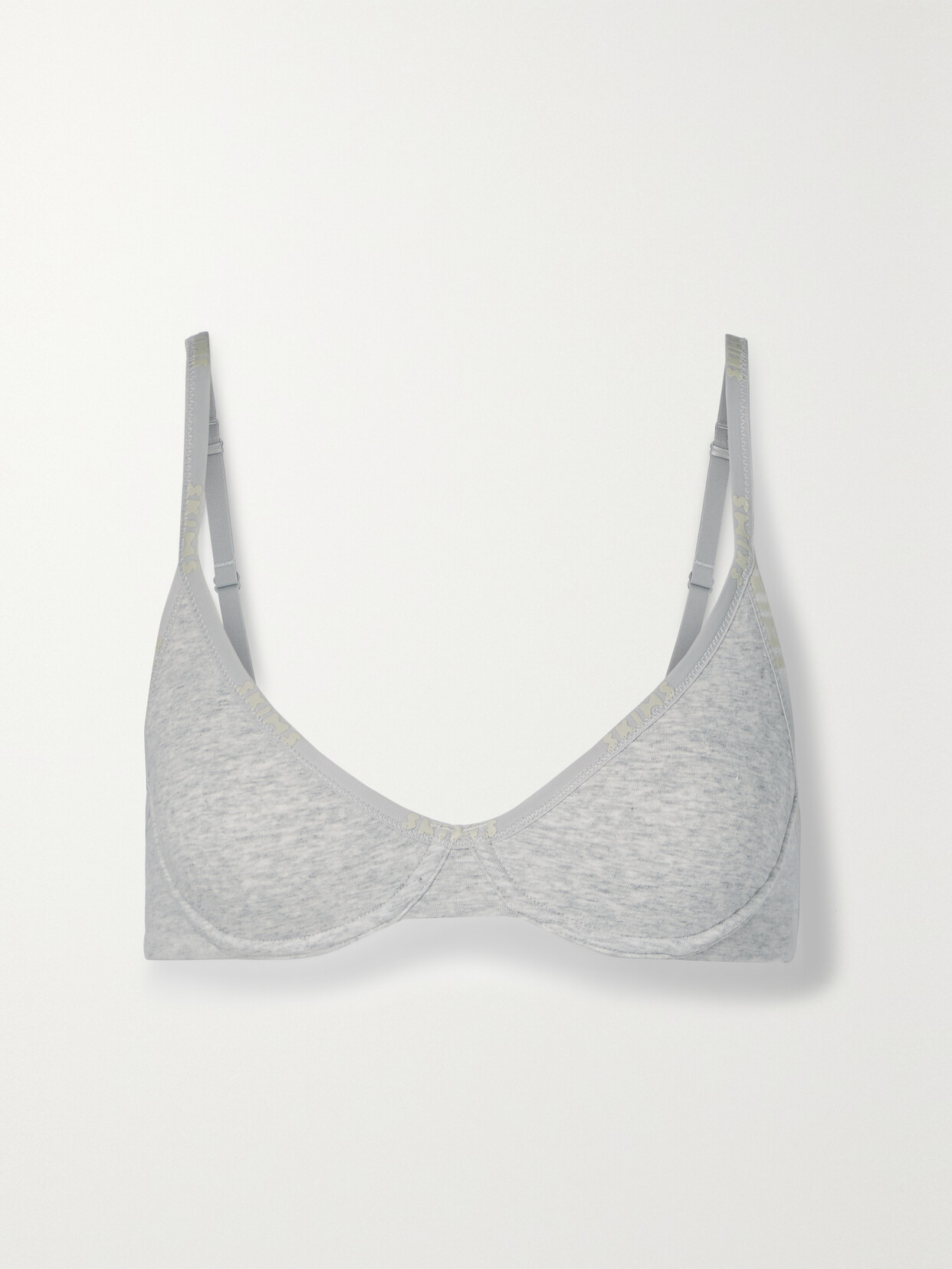 Skims Stretchcotton Jersey Underwired Softcup Bra In Gray ModeSens