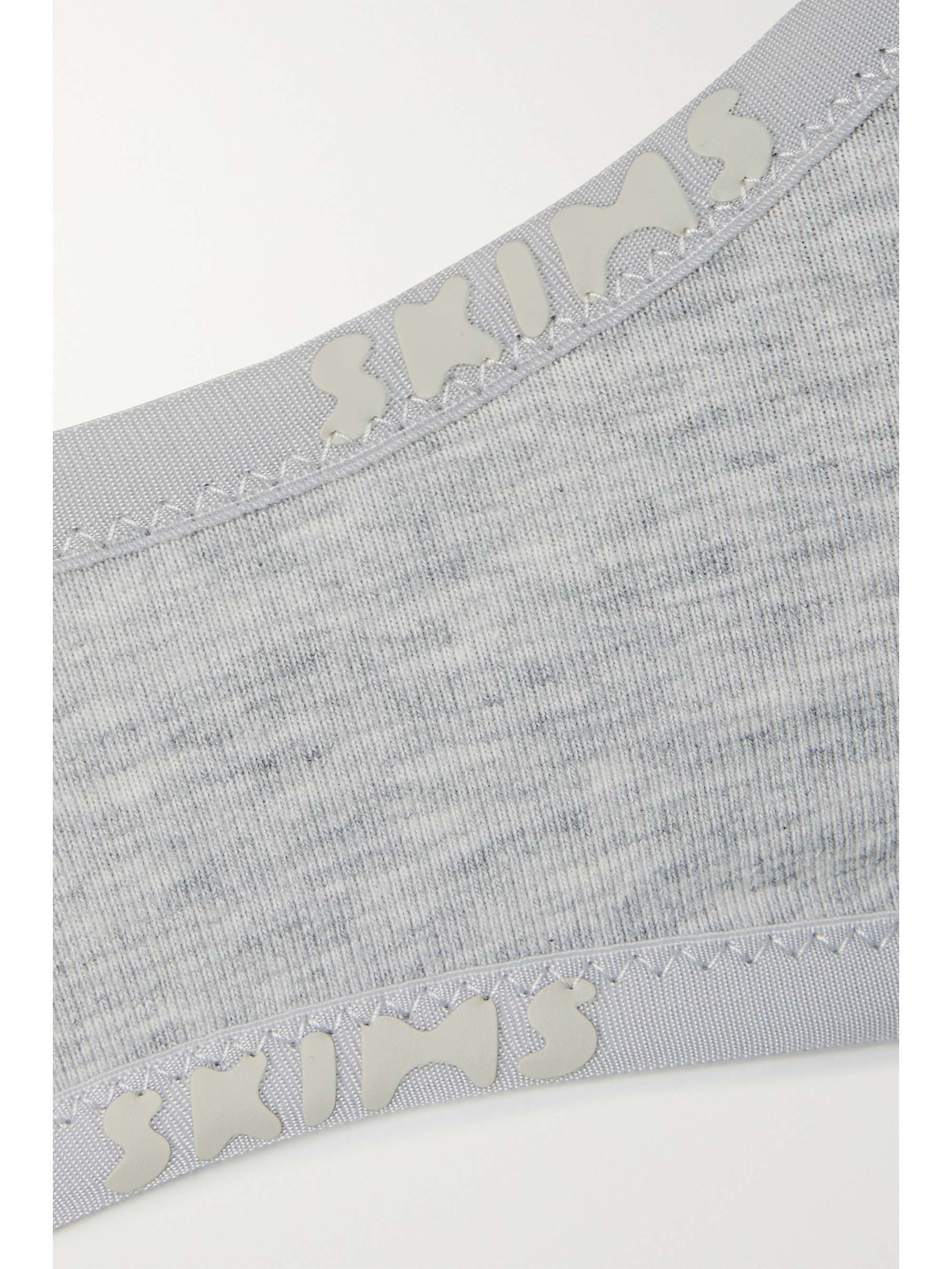 SKIMS Stretchcotton jersey bralette Light Heather Grey NETAPORTER