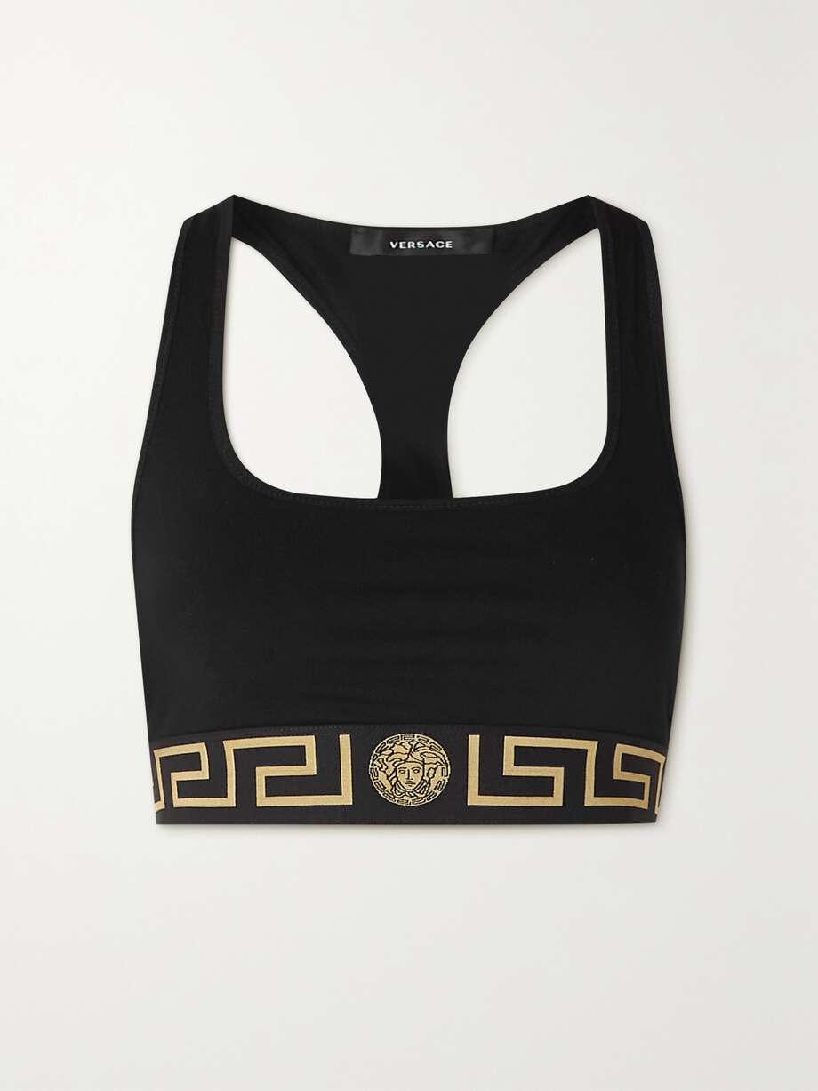VERSACE Stretchcotton jersey softcup bra NETAPORTER