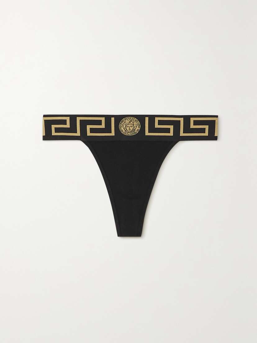 Versace Stretch-cotton Jersey Thong