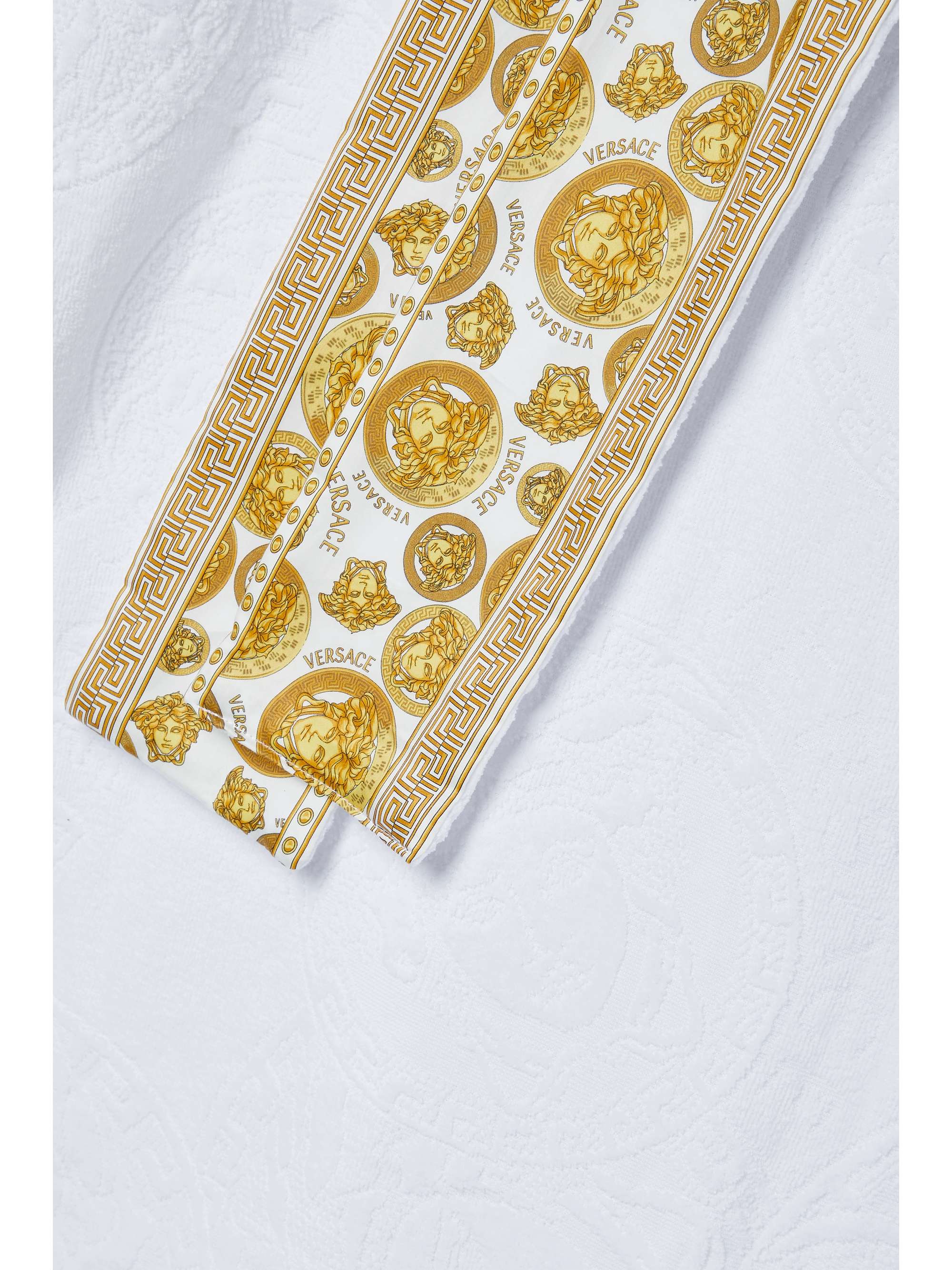 VERSACE 印花府绸边饰纯棉毛巾布提花浴袍