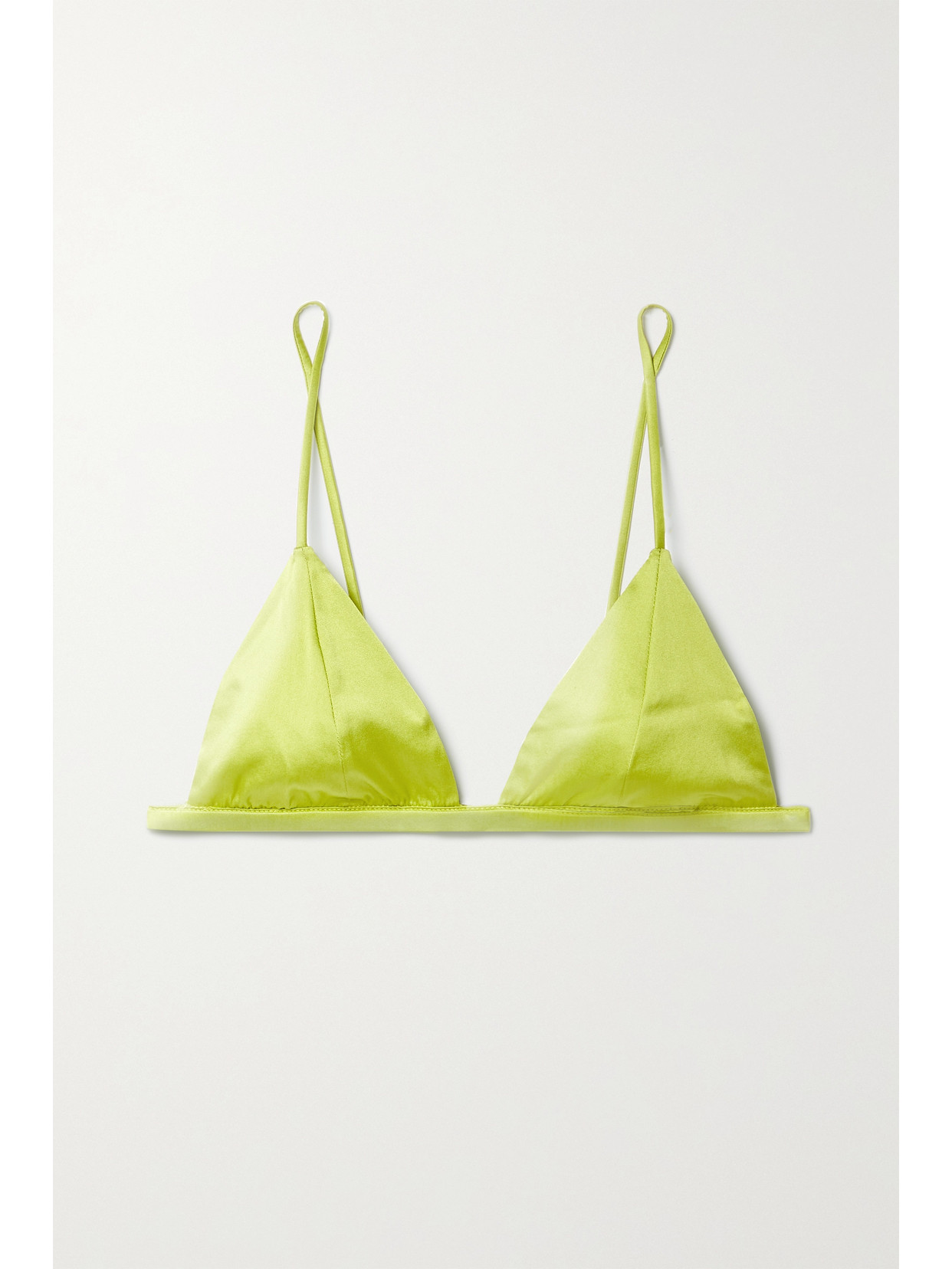 FLEUR DU MAL LUXE STRETCH-SILK SATIN SOFT-CUP TRIANGLE BRA