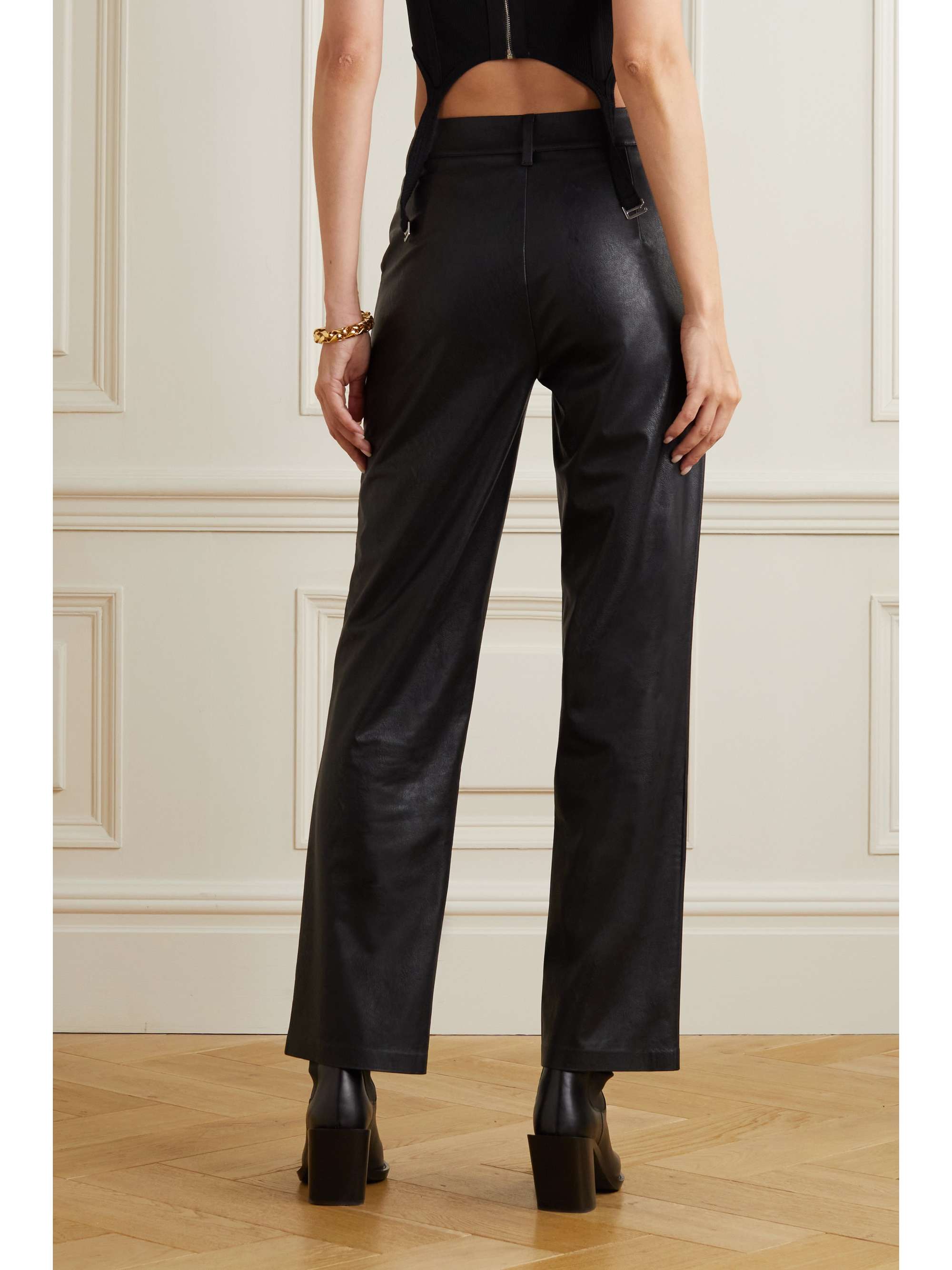 COMMANDO Faux stretch-leather straight-leg pants
