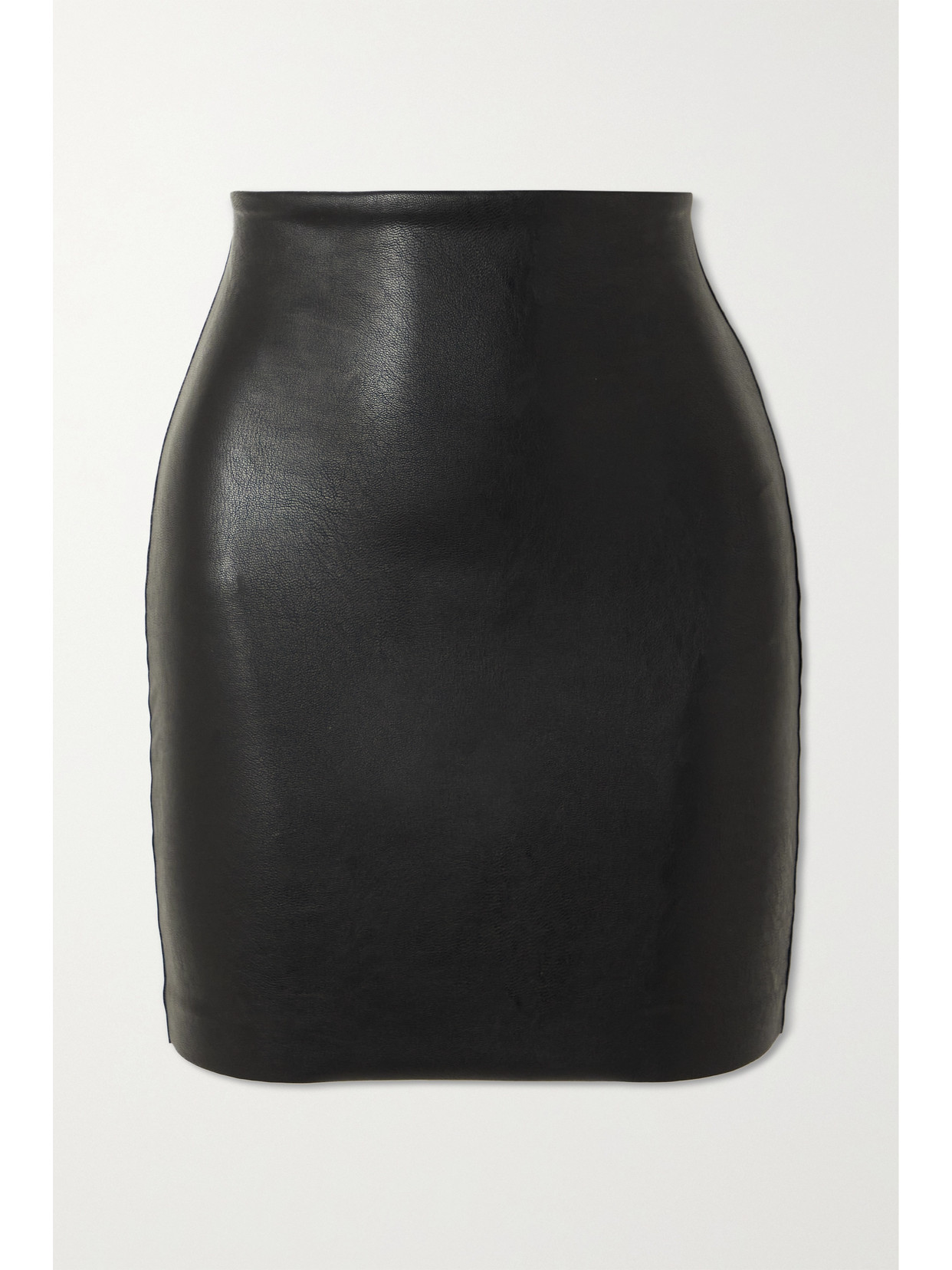 Commando Faux Leather Control Smoothing Mini Skirt In Black In Black
