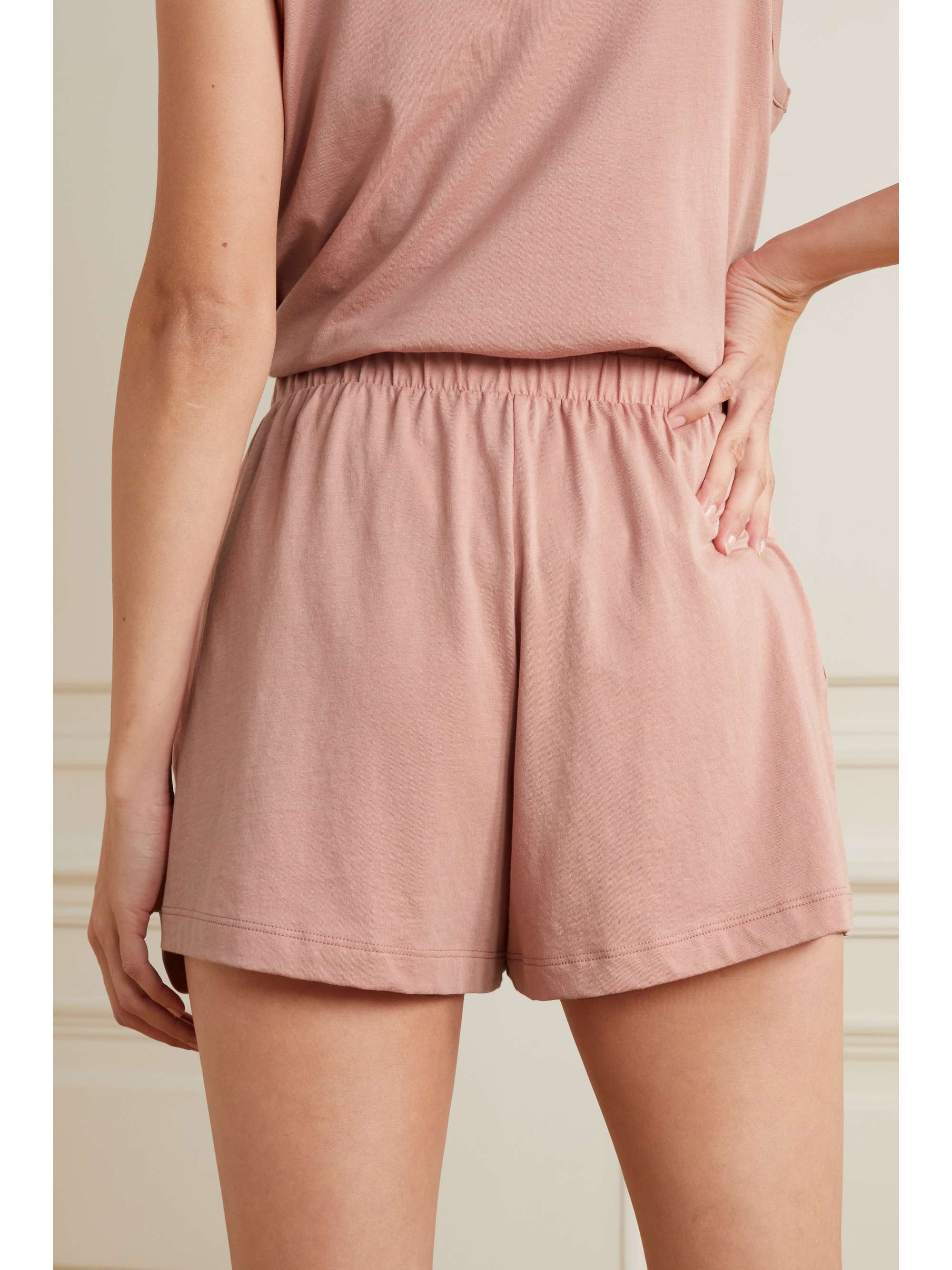 SKIN + NET SUSTAIN Casey organic Pima cotton-jersey shorts