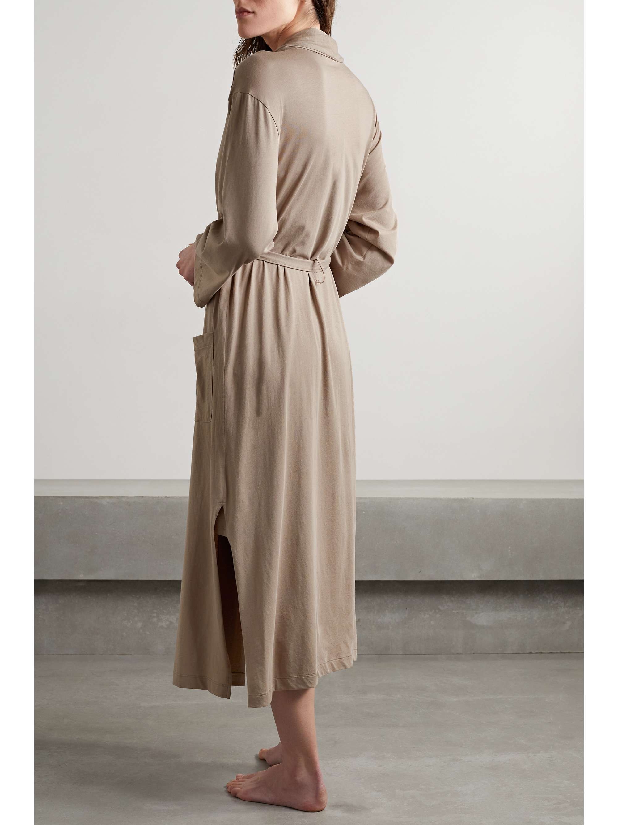 SKIN + NET SUSTAIN Carina organic Pima cotton-jersey robe
