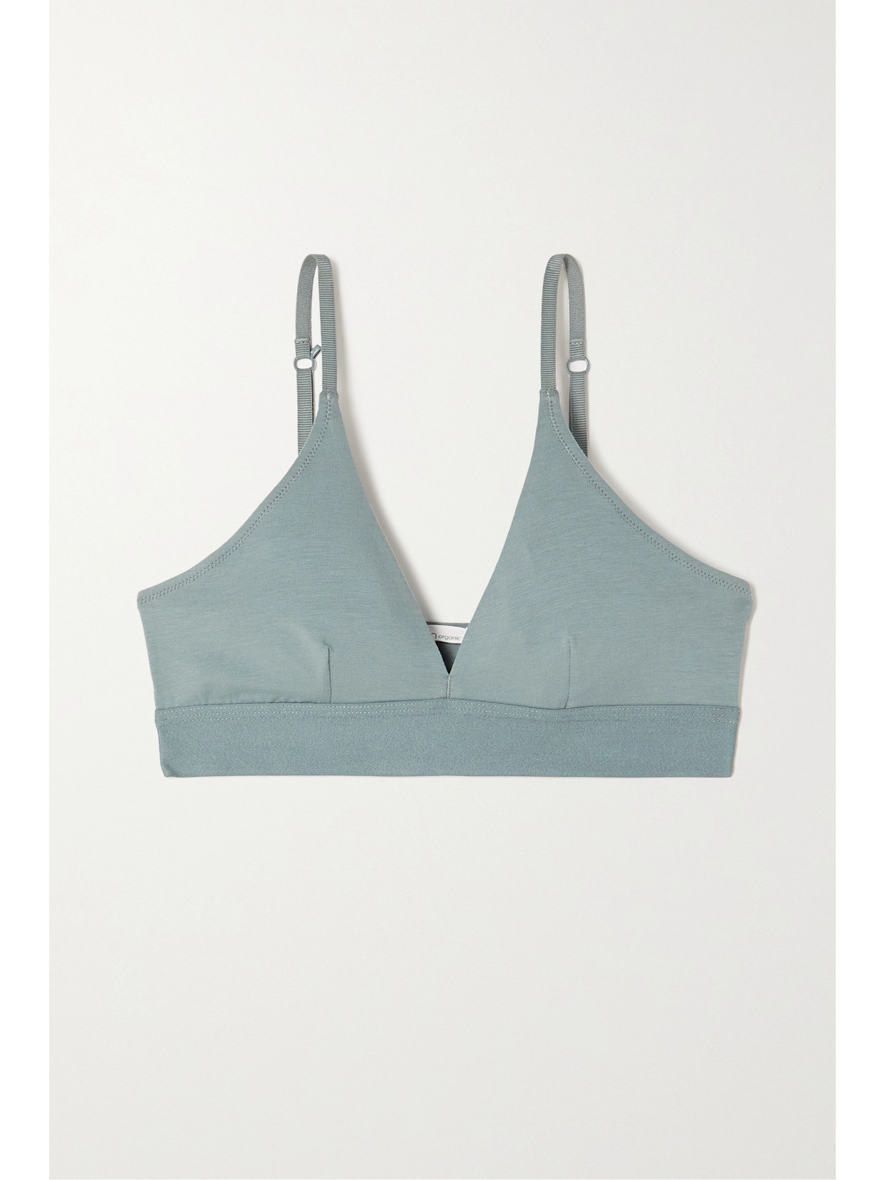 Skin - + Net Sustain Hadlee Stretch Organic Pima Cotton Soft-cup Triangle Bra - Sage green 22 Awaiting product image
