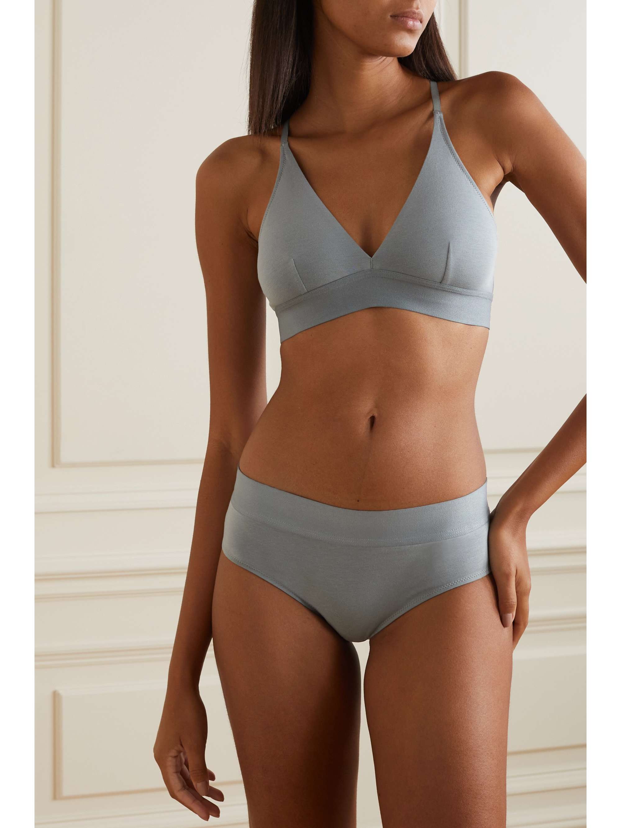 SKIN + NET SUSTAIN Hadlee stretch organic Pima cotton-blend briefs