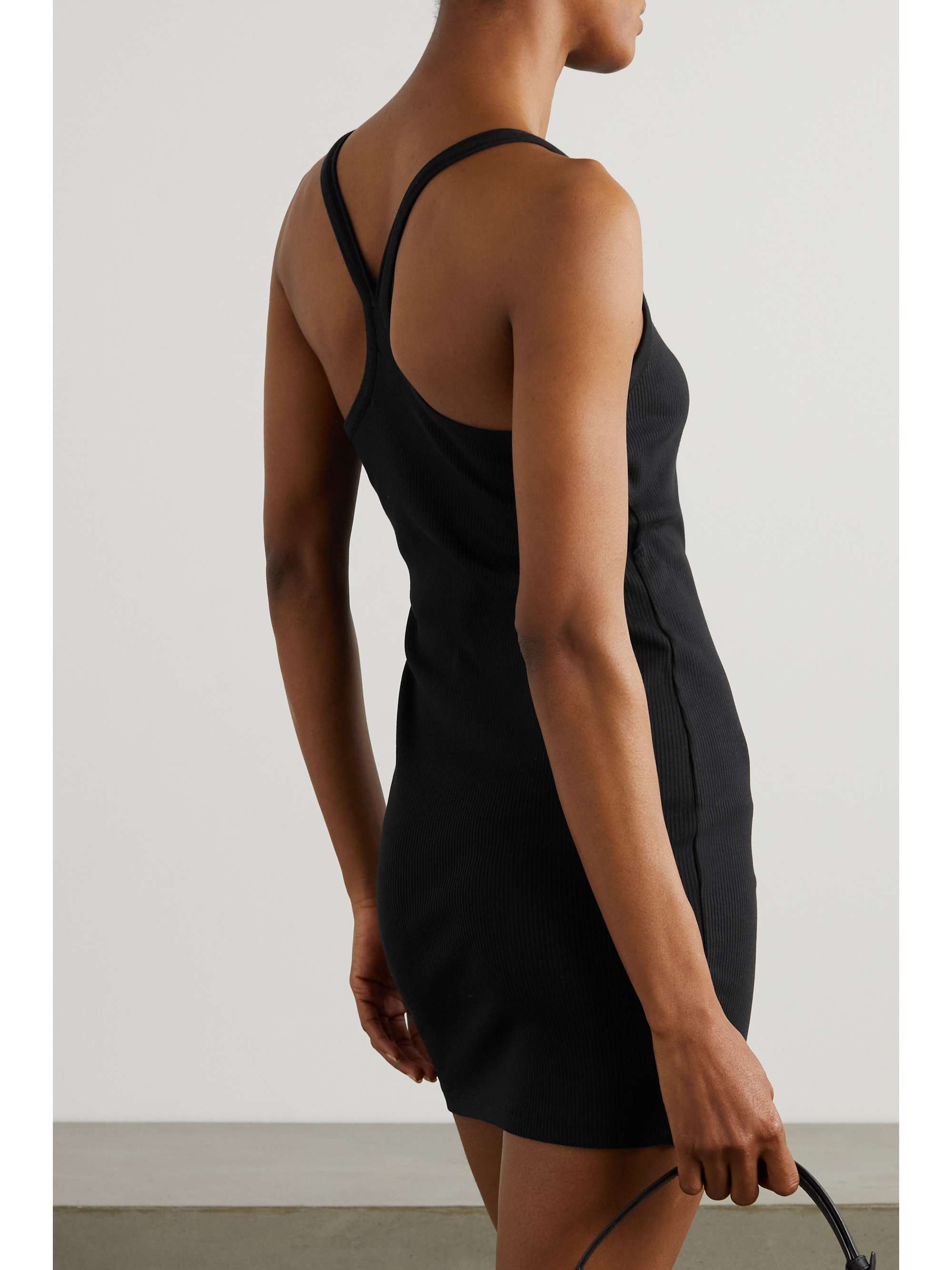SKIN Inola ribbed stretch Pima cotton-jersey mini dress