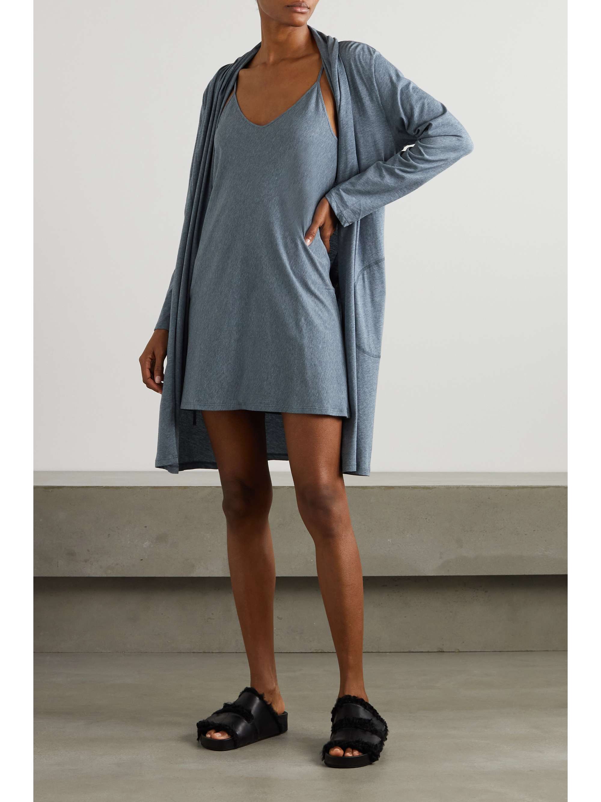 SKIN + NET SUSTAIN Colleen organic Pima cotton-jersey robe