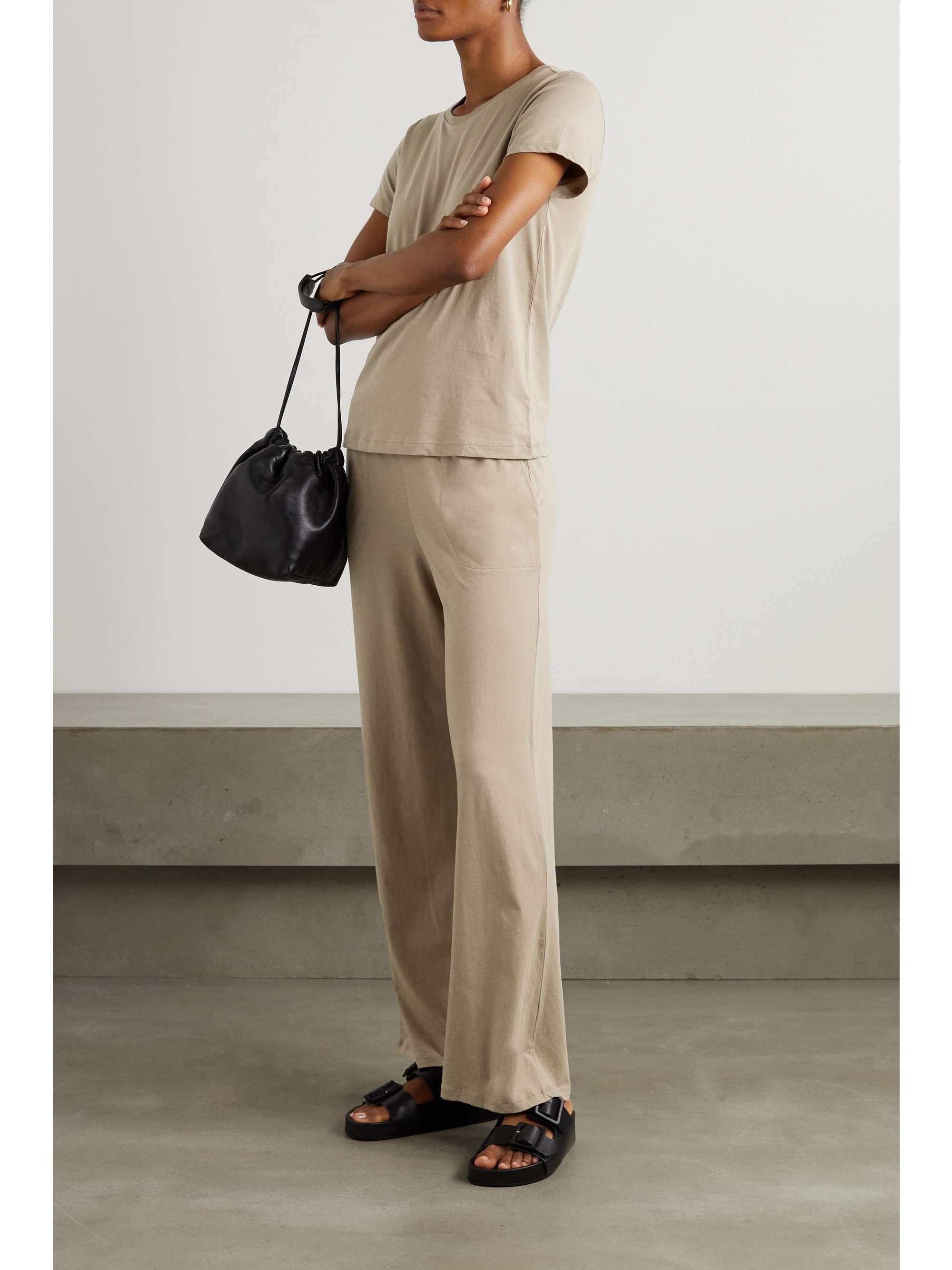 SKIN + NET SUSTAIN Christine organic Pima cotton-jersey pants