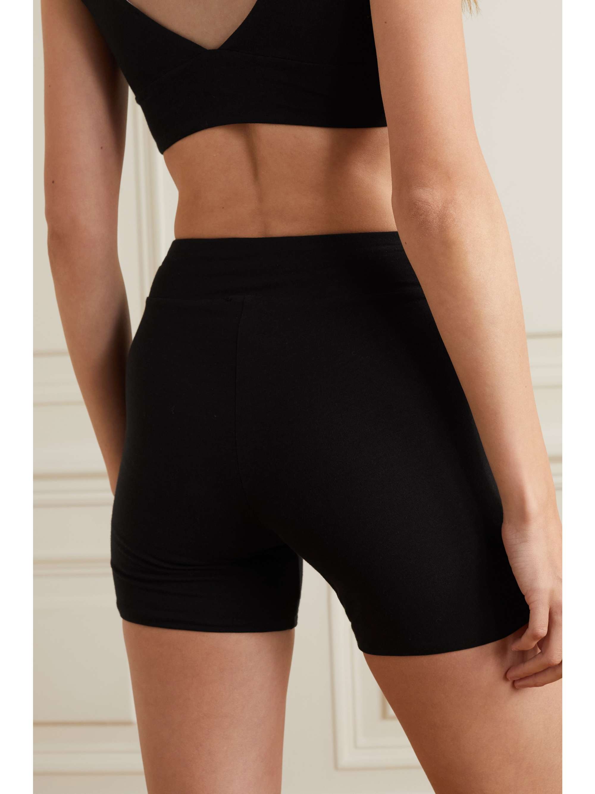 SKIN + NET SUSTAIN Demeter gathered stretch organic Pima cotton-jersey shorts