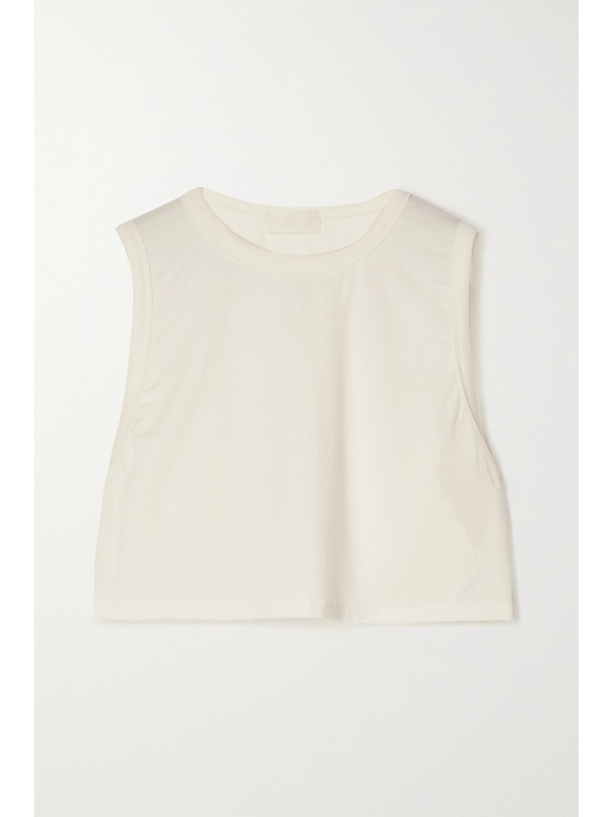 Skims Boyfriend Cropped Stretchjersey Top In White ModeSens