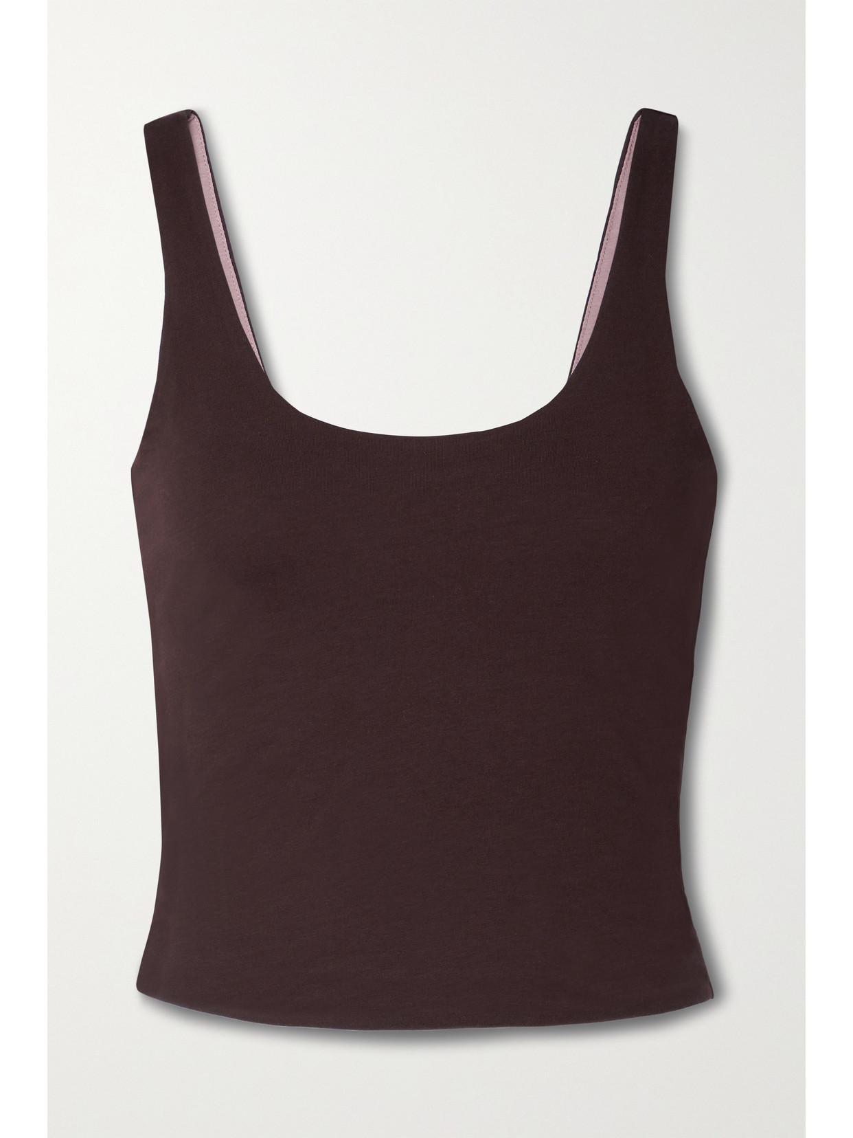 Skin + Net Sustain Aurora Reversible Cropped Stretch Organic Pima Cotton-jersey Tank - Brown