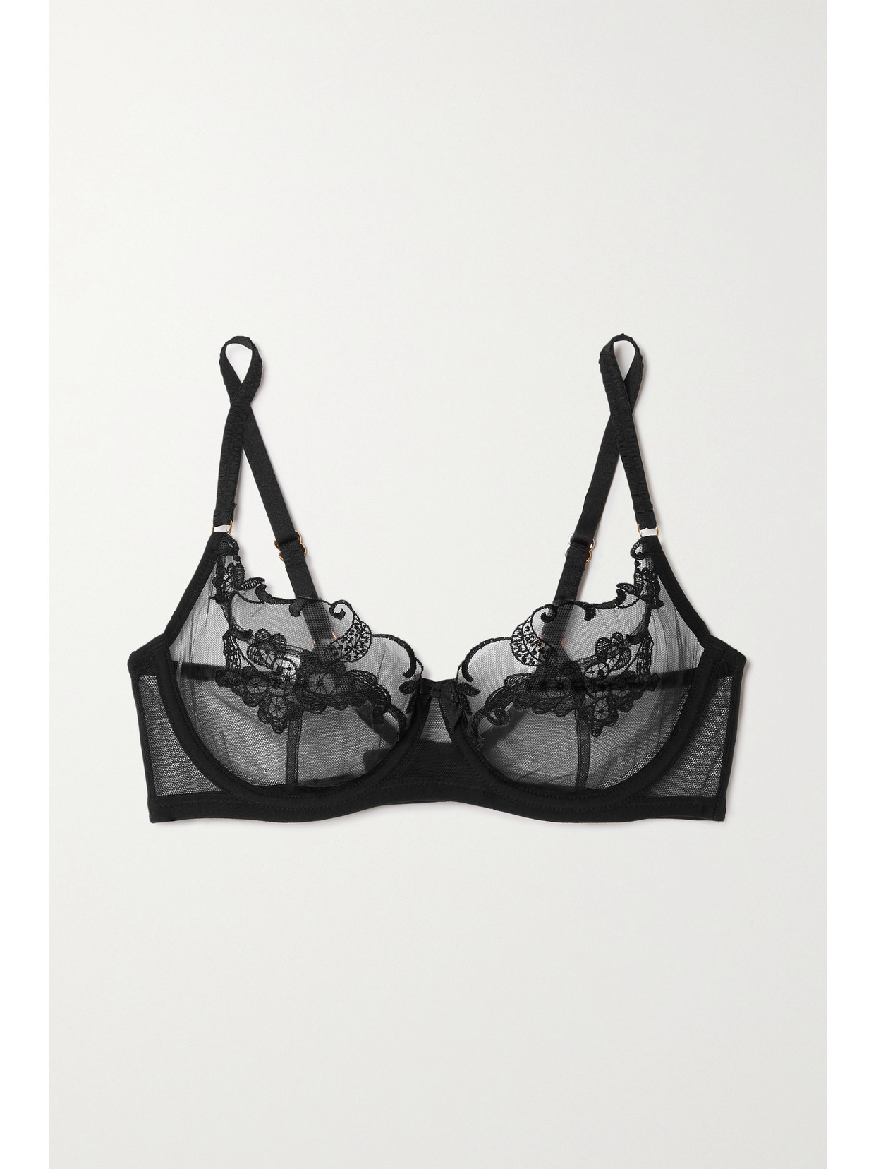 AGENT PROVOCATEUR MIRABELLE EMBROIDERED TULLE UNDERWIRED SOFT-CUP BRA
