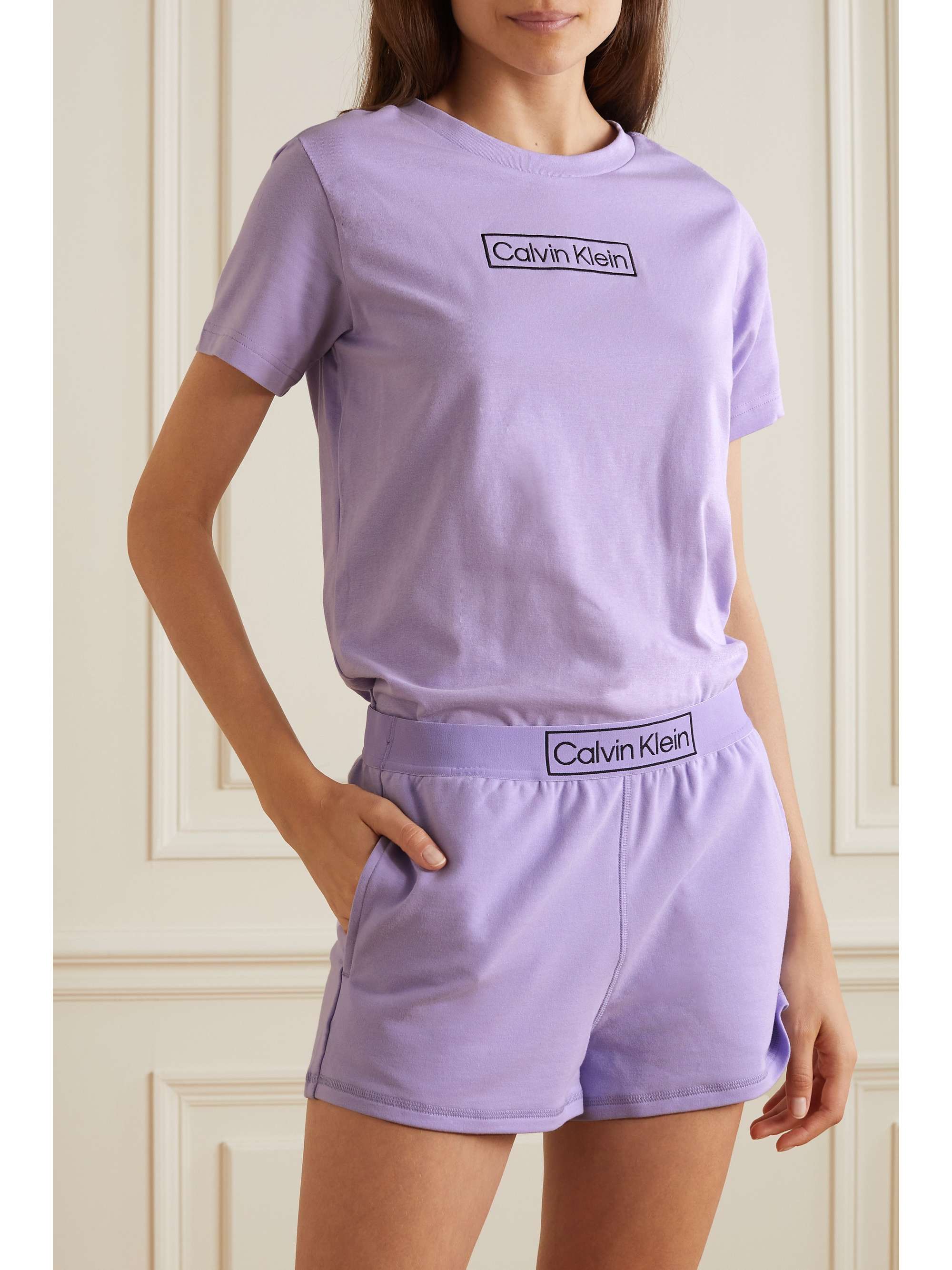 Lilac Reimagined Heritage embroidered organic cotton-blend jersey pajama set | CALVIN KLEIN UNDERWEAR | NET-A-PORTER Lilac Reimagined Heritage embroidered organic cotton-blend jersey pajama set | CALVIN KLEIN UNDERWEAR | NET-A-PORTER