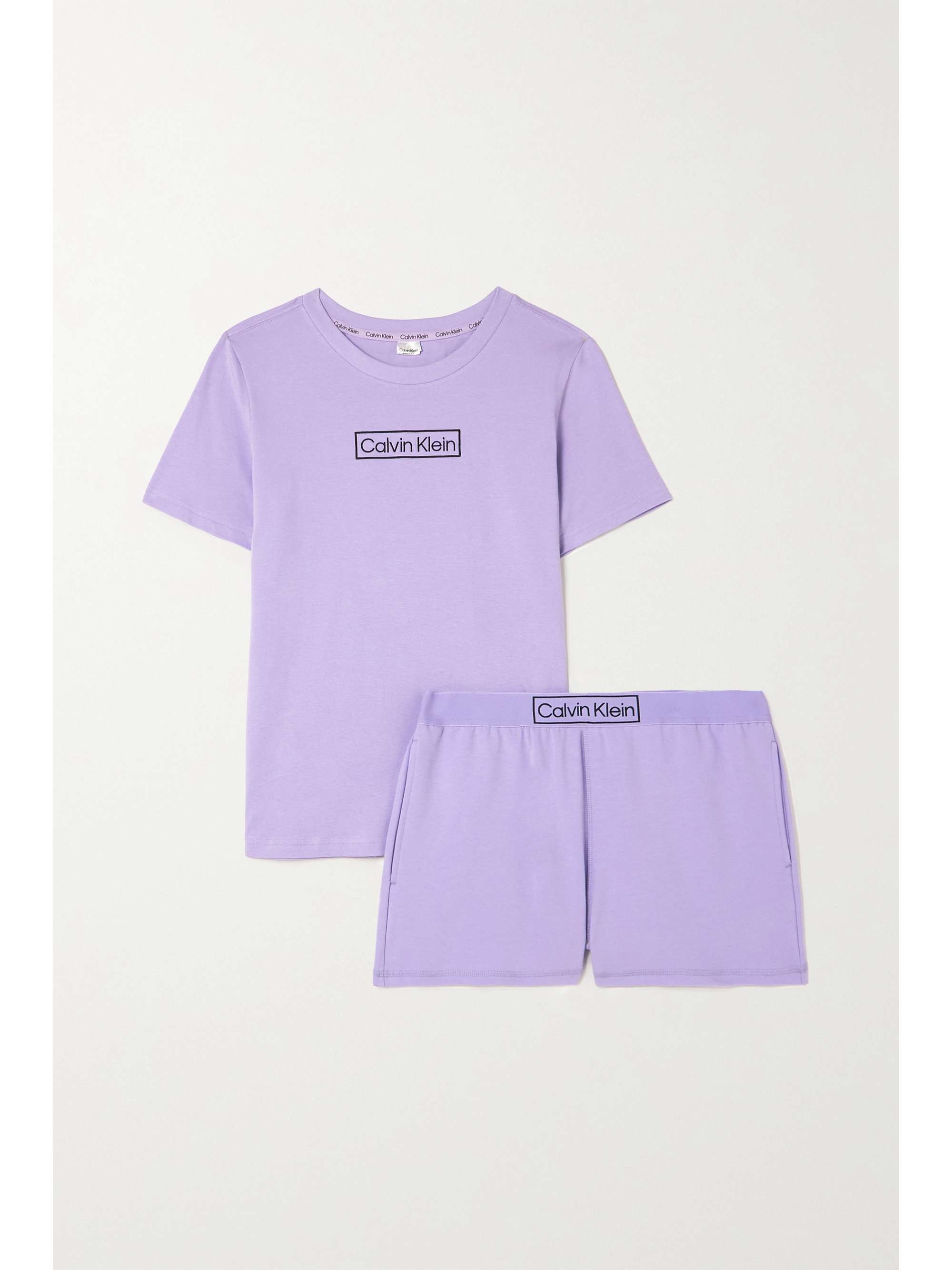 Lilac Reimagined Heritage embroidered organic cotton-blend jersey pajama set | CALVIN KLEIN UNDERWEAR | NET-A-PORTER Lilac Reimagined Heritage embroidered organic cotton-blend jersey pajama set | CALVIN KLEIN UNDERWEAR | NET-A-PORTER