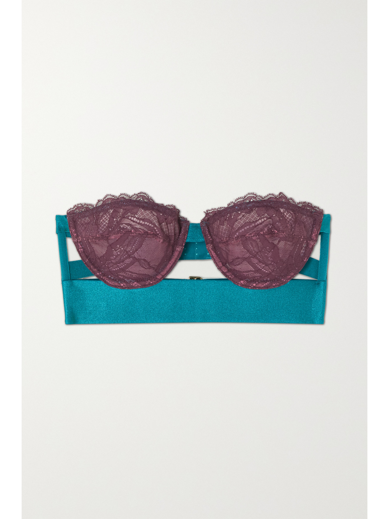 Dora Larsen Clementine Recycled Lace Satin Underwired Strapless Bra In Purple